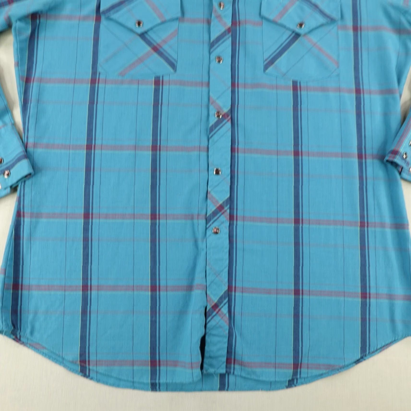 Vintage VINTAGE Ely Diamond Shirt Mens Large Blue Plaid Western Pearl Snap Rodeo Ranch Cowboy Outdoor Button-Up Size US L / EU 52-54 / 3 - 4 Thumbnail