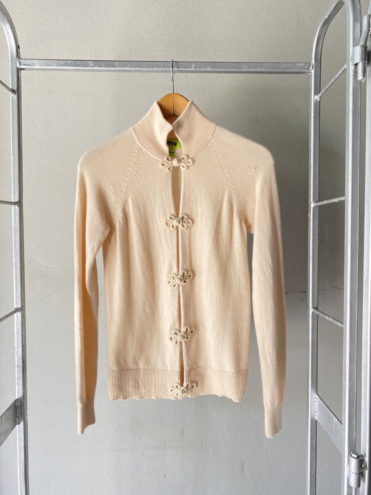 Shanghai Tang SHANGHAI TANGA Brown Soft Knit Mandarin Collar Top Size M / US 6-8 / IT 42-44 - 1 Thumbnail