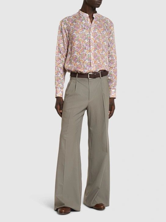 Etro o1lsvrm0425 Printed Linen Shirt in Multicolor Size US XL / EU 56 / 4 - 2 Thumbnail