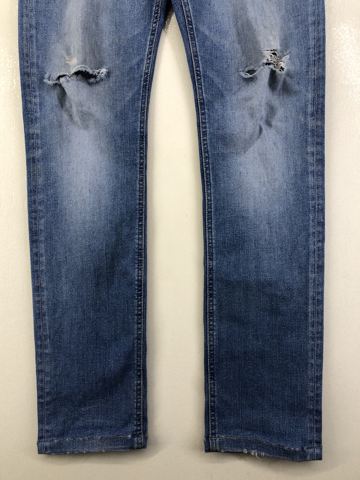 Big John Big John Distressed Skinny Faded Blue Jeans Size US 28 / EU 44 - 8 Thumbnail