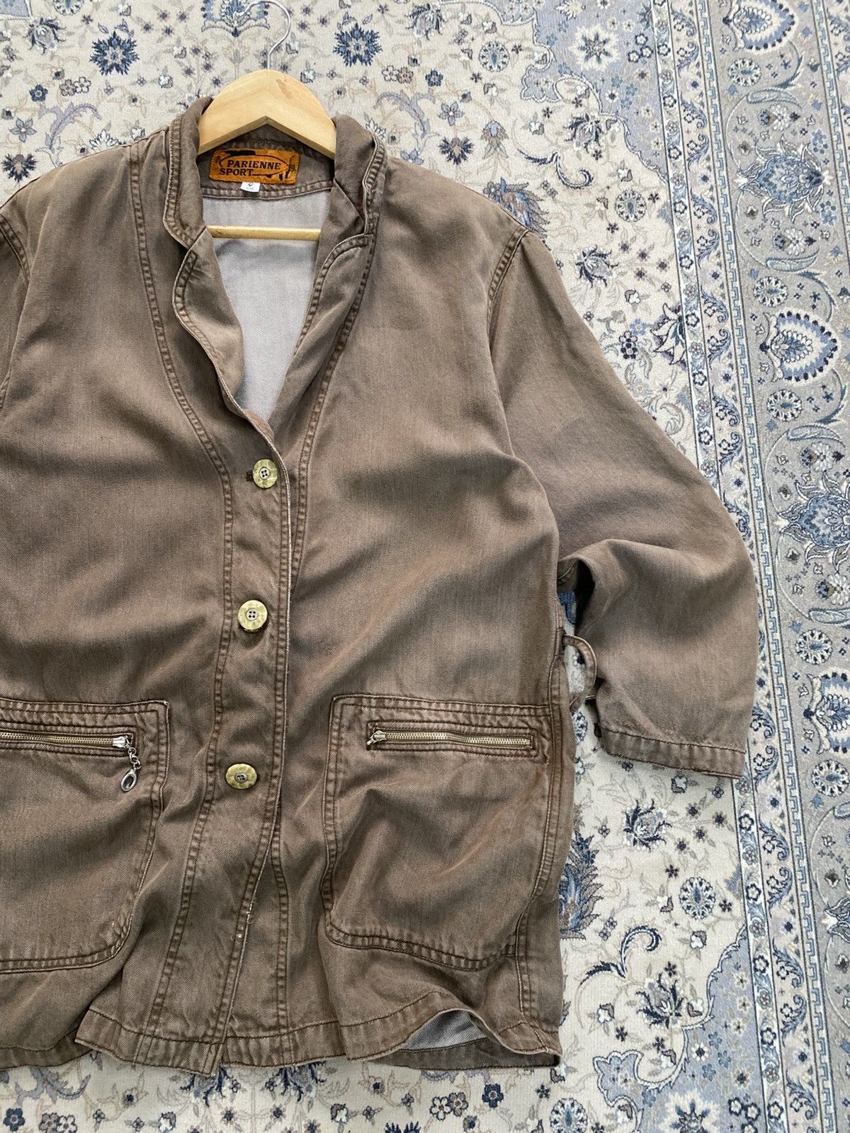 Vintage VINTAGE PARIENNE JACKET COATS BROWN 90s Size L / US 10 / IT 46 - 2 Thumbnail