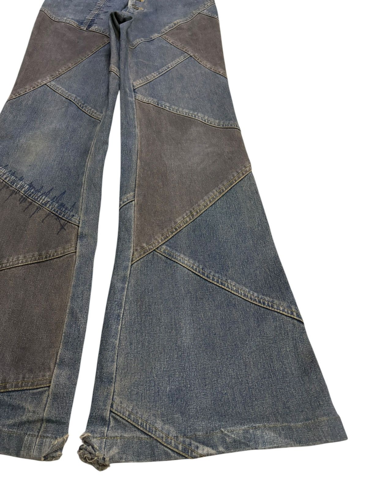 Tornado Mart Vintage Tornado Mart Button Fly Mud Wash Distress Flare Jean Size US 29 - 7 Thumbnail