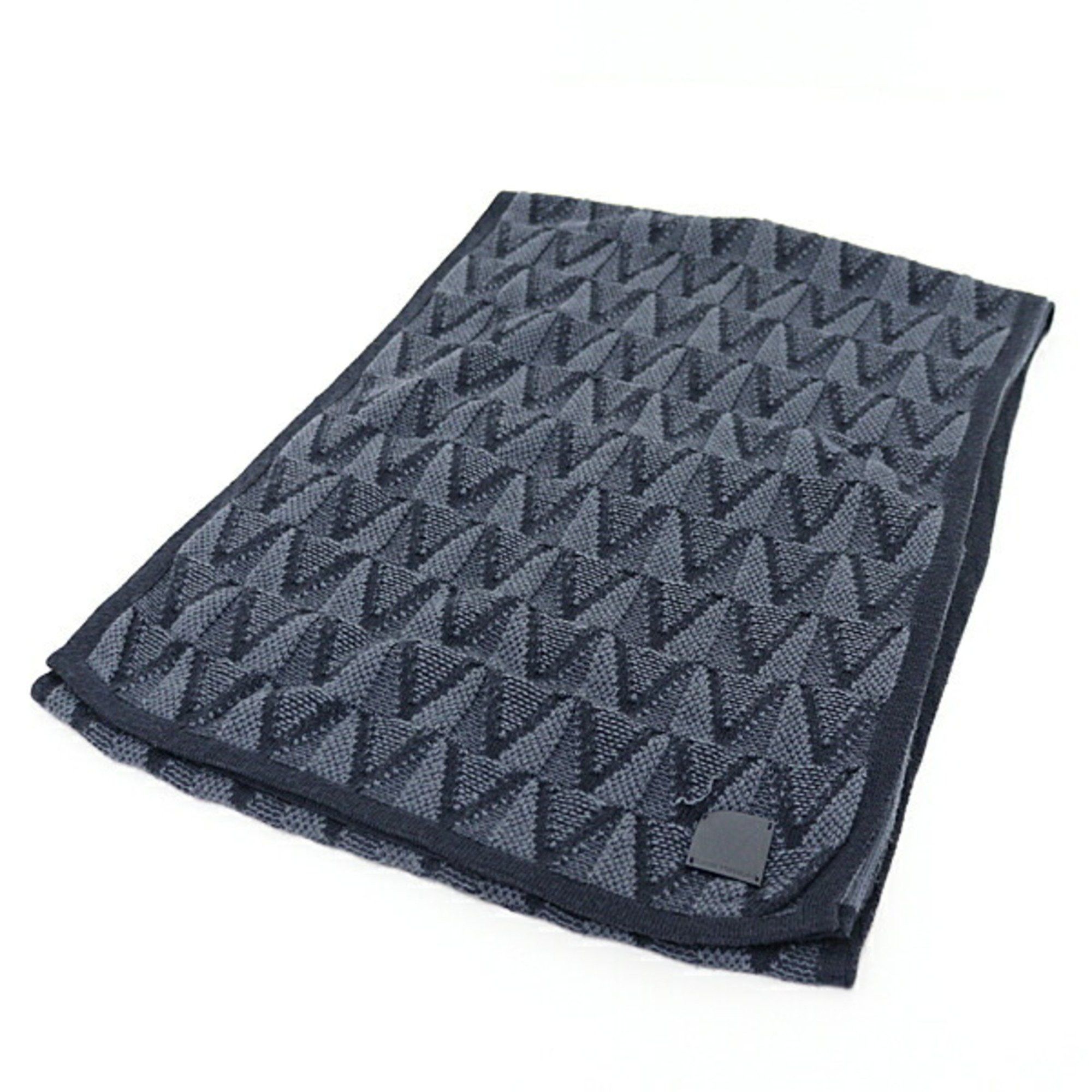 Louis Vuitton Louis Vuitton Scarf Echarpe Gaston V Grey 85% Cotton/15% Cashmere M70044 Size ONE SIZE - 1 Thumbnail