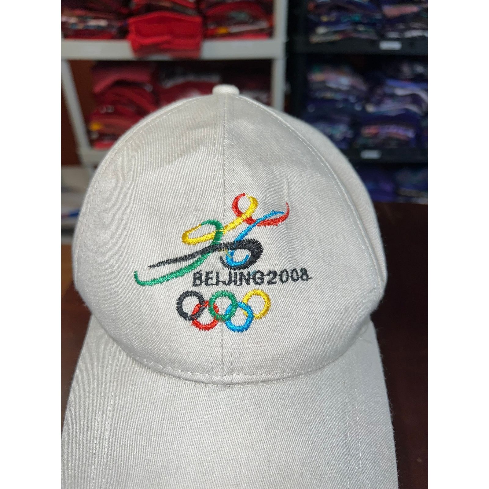 Vintage Beijing Olympics Hat 2008 Olympic Logo Brown Long Bill Hat Size ONE SIZE - 2 Thumbnail