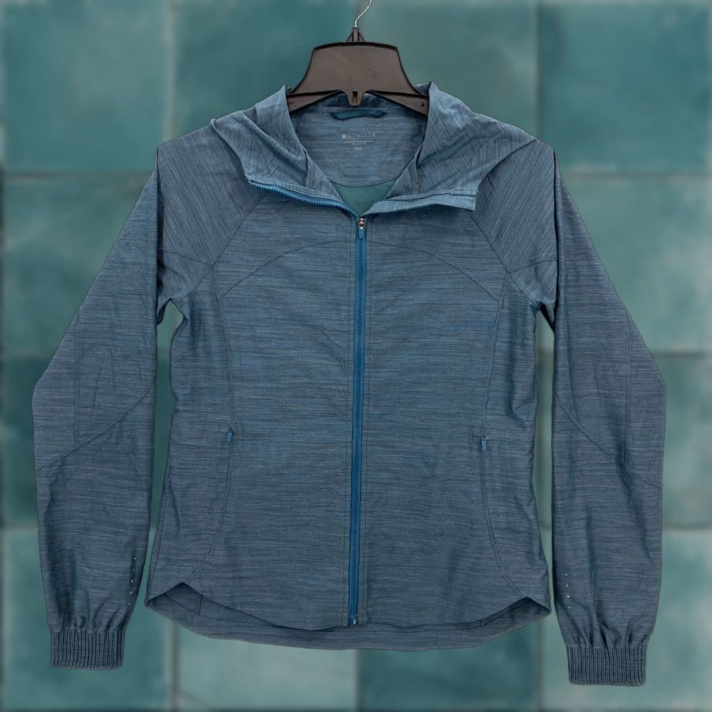 Athleta Athleta Racer Running Free Jacket Women's XXS Blue Hooded Lightweight Mid-Length Jacket Size XXS / US 00 / IT 34 - 1 Thumbnail