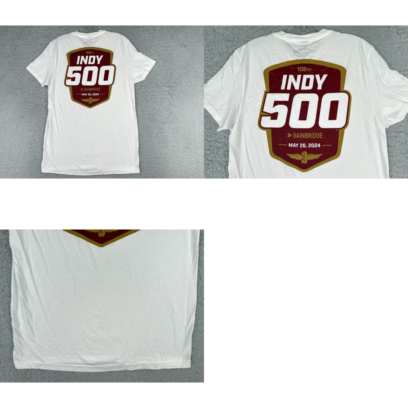 Vintage Indy 500 Shirt Adult Small White Short Sleeve Crew Neck IMS Indycar NEW Size US S / EU 44-46 / 1 - 9 Thumbnail