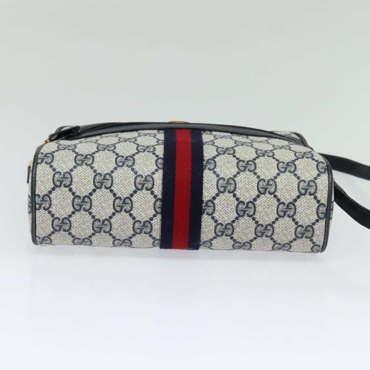 Gucci GUCCI GG Supreme Sherry Line Shoulder Bag Pvc Navy Gold 98 Size ONE SIZE - 9 Thumbnail