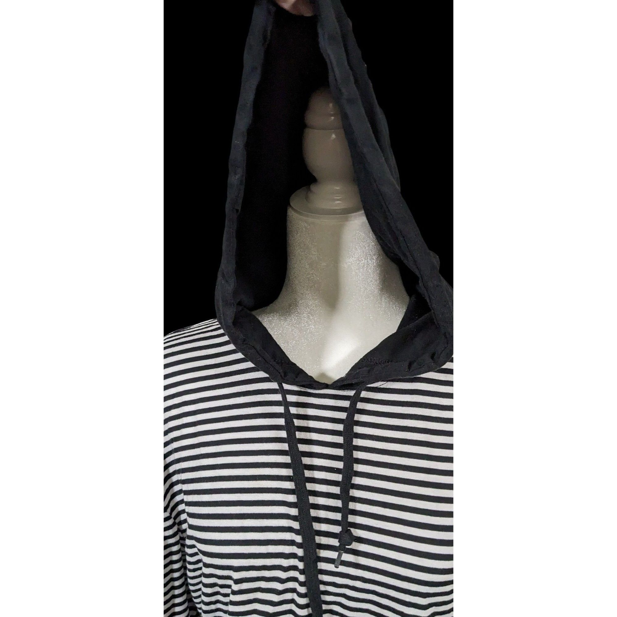 Zine Black And White Striped Hoodie from Zine by Zumiez Size US M / EU 48-50 / 2 - 3 Thumbnail