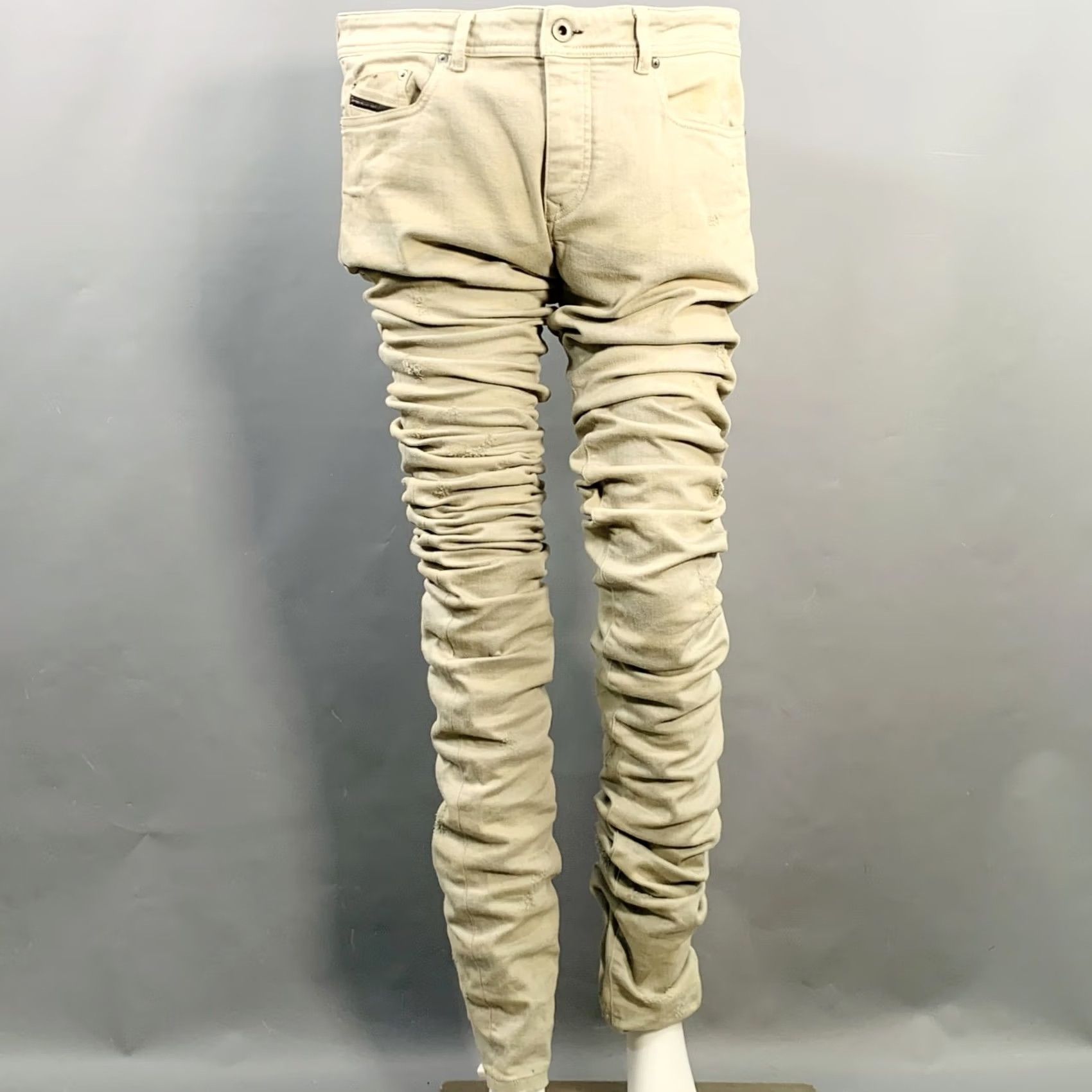 Diesel DIESEL BLACK GOLD Jeans Size 33 Grey Distressed Cotton Blend Stacked Mens Inseam 51 Size US 33 - 2 Thumbnail