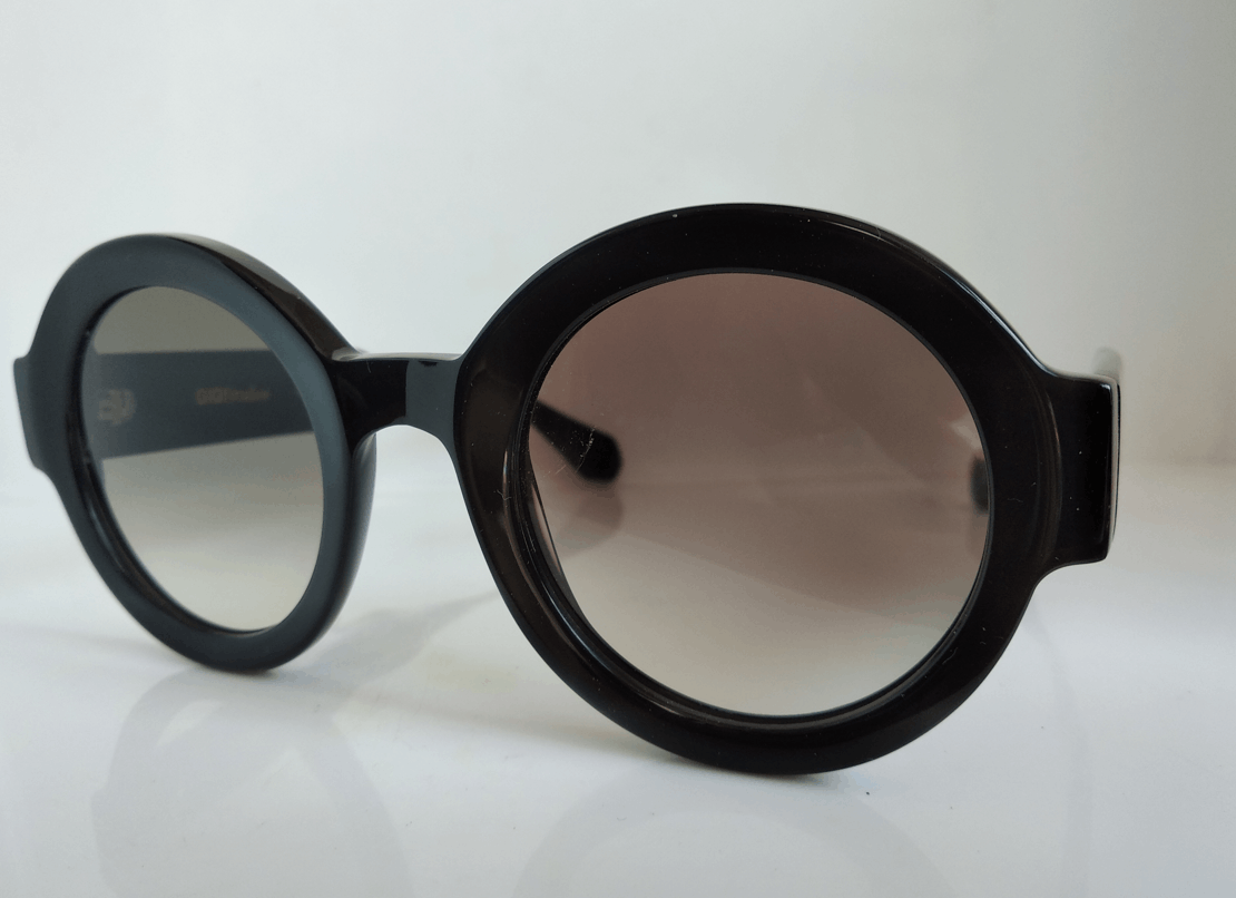 Other Handmade Black Acetate Gigistudios Round Sunglasses Frame Size ONE SIZE - 3 Thumbnail