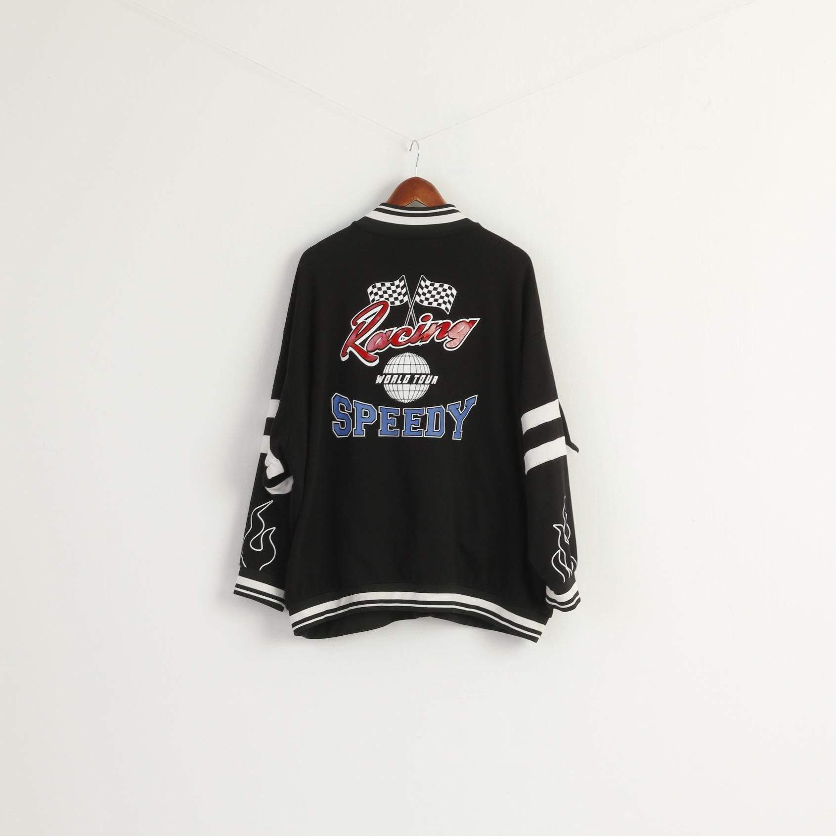 Vintage Racing 87 Women XXL Sweatshirt Black Cotton Oversize 9651 Size XXL / US 16-18 / IT 52-54 - 5 Thumbnail