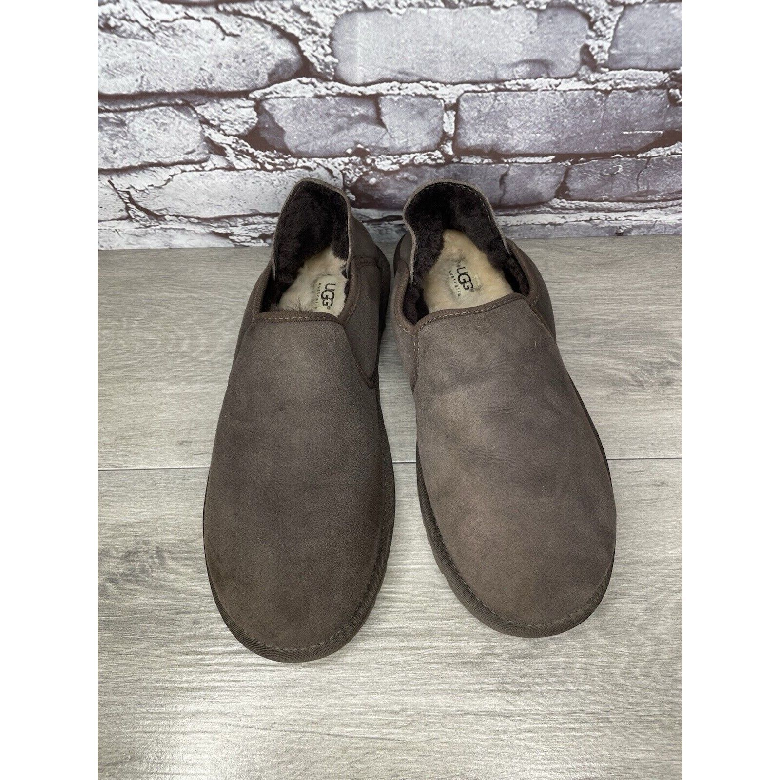 Ugg UGG Kenton Brown Suede Fur Collapsible Slippers Shoes Men Sz Size US 11 / EU 44 - 15 Thumbnail