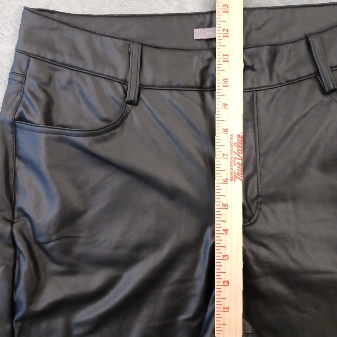 Vintage Maurices Ankle Pants Womens Size 14 Black Faux Leather Pockets 32x29.5 High Rise Straight Leg Flat Front N/A Size 36" / US 14 / IT 50 - 3 Thumbnail