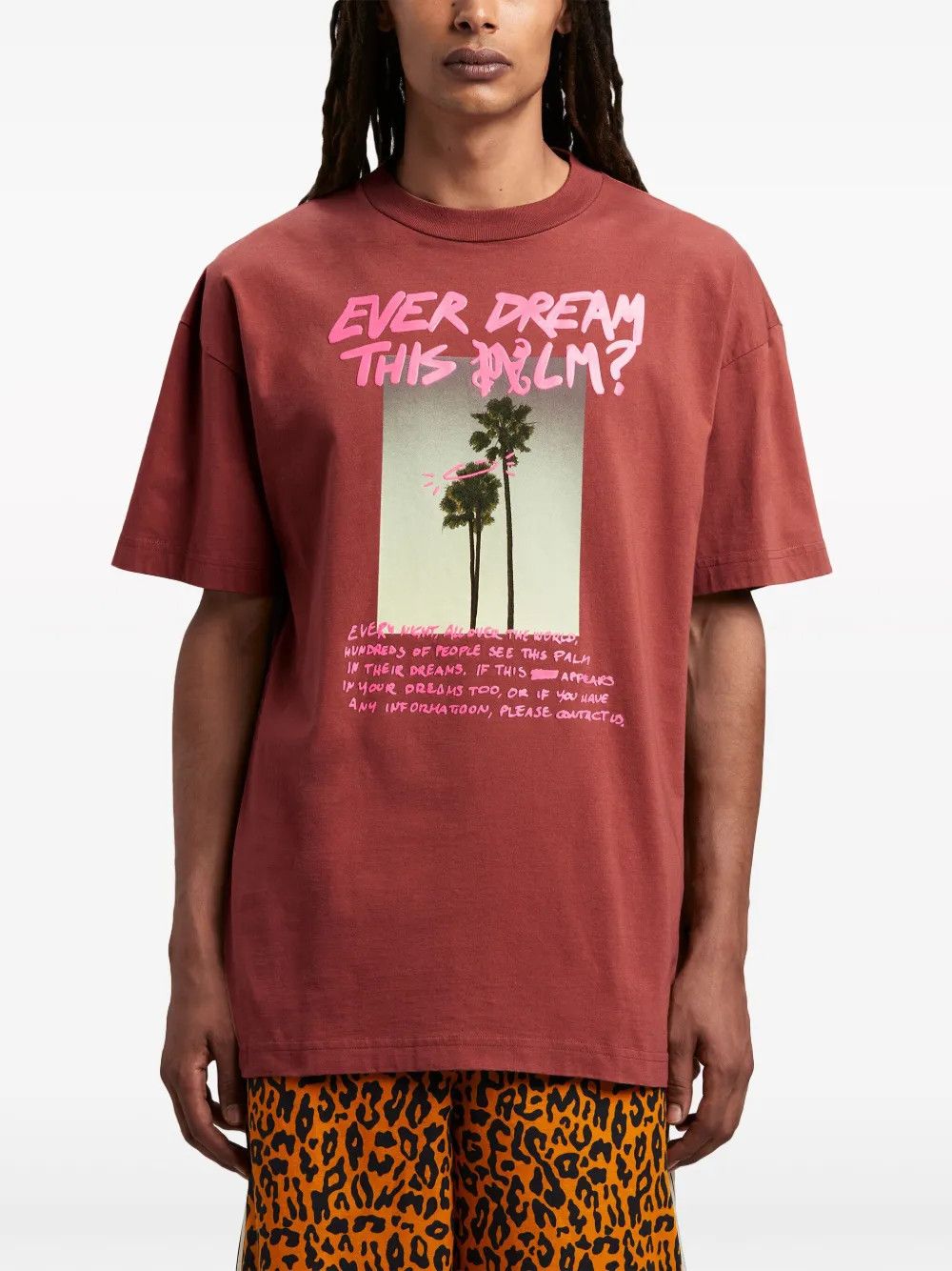Palm Angels o1y0325 Logo Crewneck T-Shirt in Red Size US XS / EU 42 / 0 - 2 Thumbnail