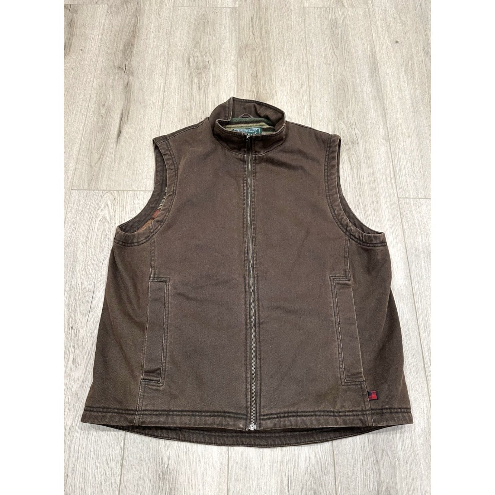 Vintage VINTAGE Woolrich Vest Canvas Brown Large Mens Full Zip Lined Fleece Pockets Casual Workwear Outdoor Western Hunting Utility Size US L / EU 52-54 / 3 - 2 Thumbnail