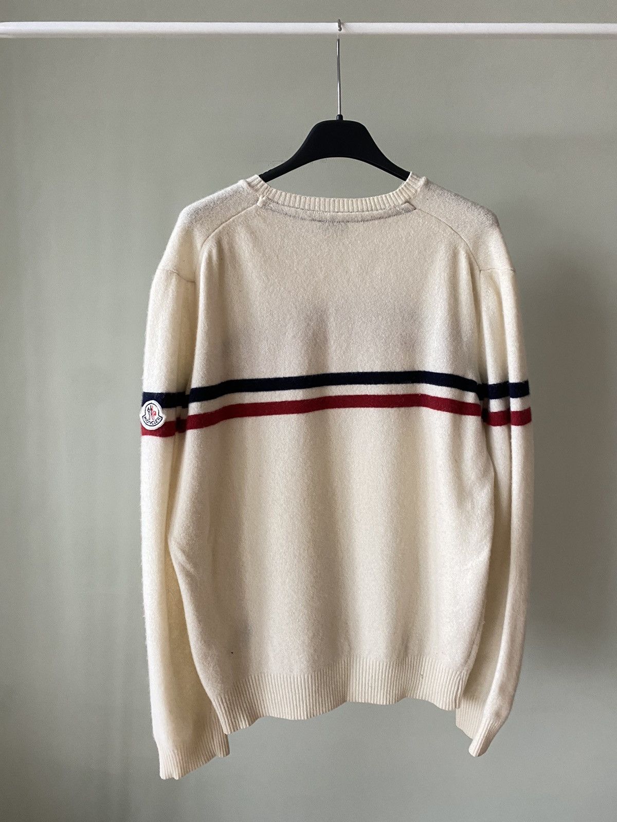 Moncler Moncler Lana Wool Crew Stripe Sweater Size US XL / EU 56 / 4 - 2 Thumbnail