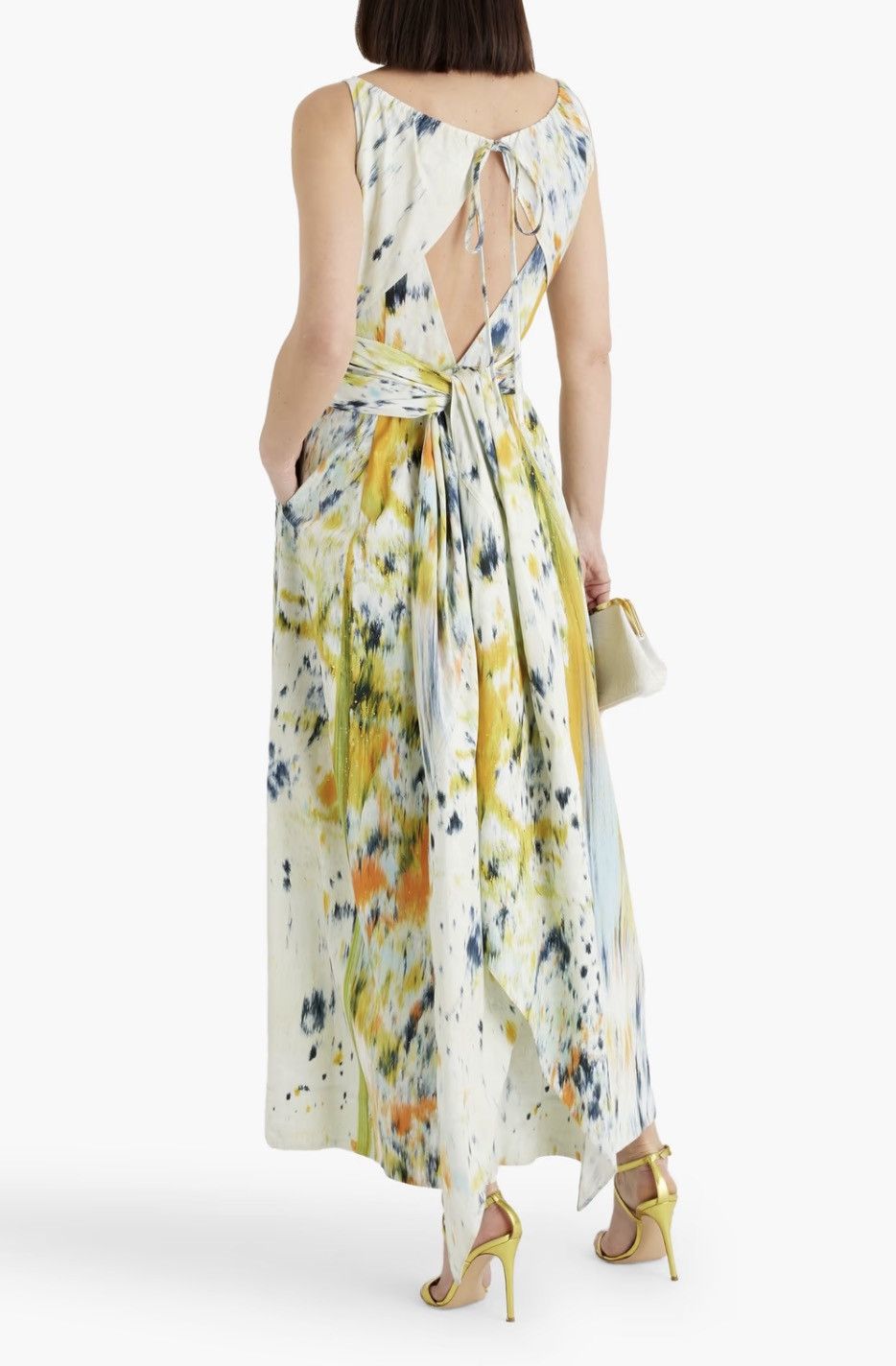 Oscar De La Renta Oscar de la Renta Halter Abstract Maxi Dress size 12 Size XL / US 12-14 / IT 48-50 - 4 Thumbnail