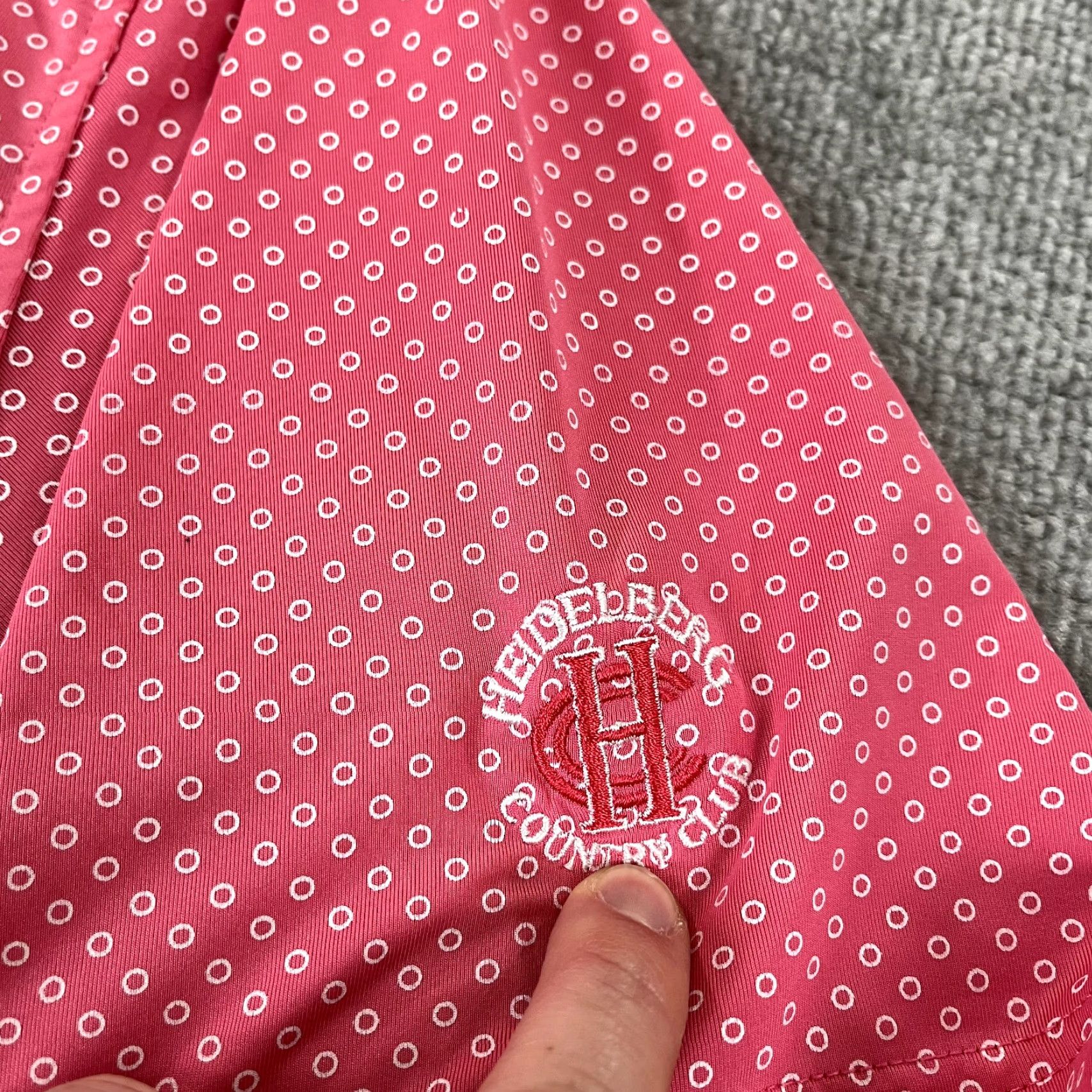 Footjoy FootJoy Polo Mens M Pink White Circles Performance Golf Heidelberg Germany Polo Shirt Men Pink Circles FootJoy Size US M / EU 48-50 / 2 - 4 Thumbnail