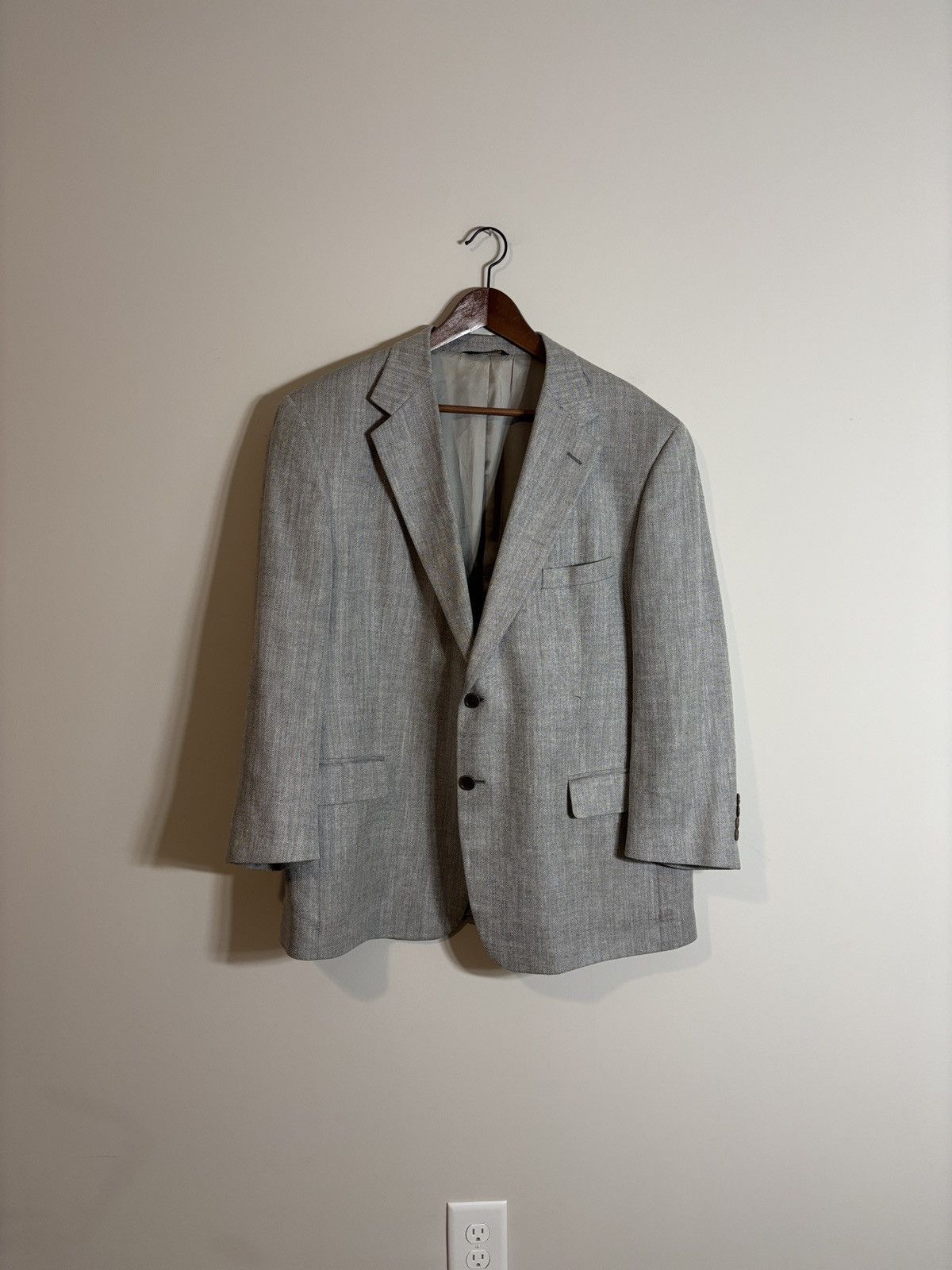 Brooks Brothers Brooks Brothers Silk Linen Wool Blend Blazer 46 Size 46S - 2 Thumbnail