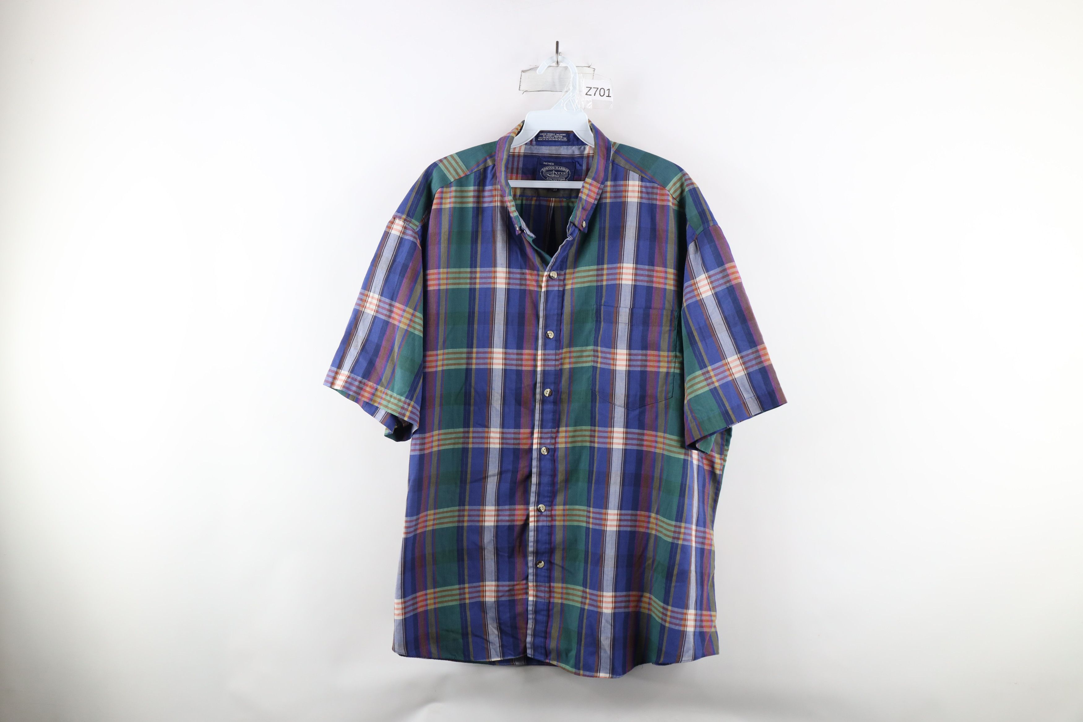 Vintage Vintage 90s Streetwear Plaid Button Down Shirt Rainbow Size US XXL / EU 58 / 5 - 1 Thumbnail