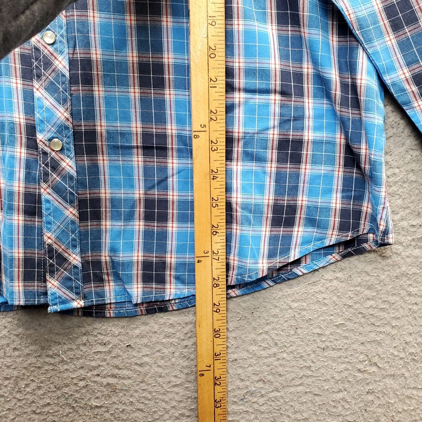 Wrangler Wrangler Wrancher Mens Western Shirt Mult Plaid Chest Pocket Snap Collar XL Size US XL / EU 56 / 4 - 4 Thumbnail