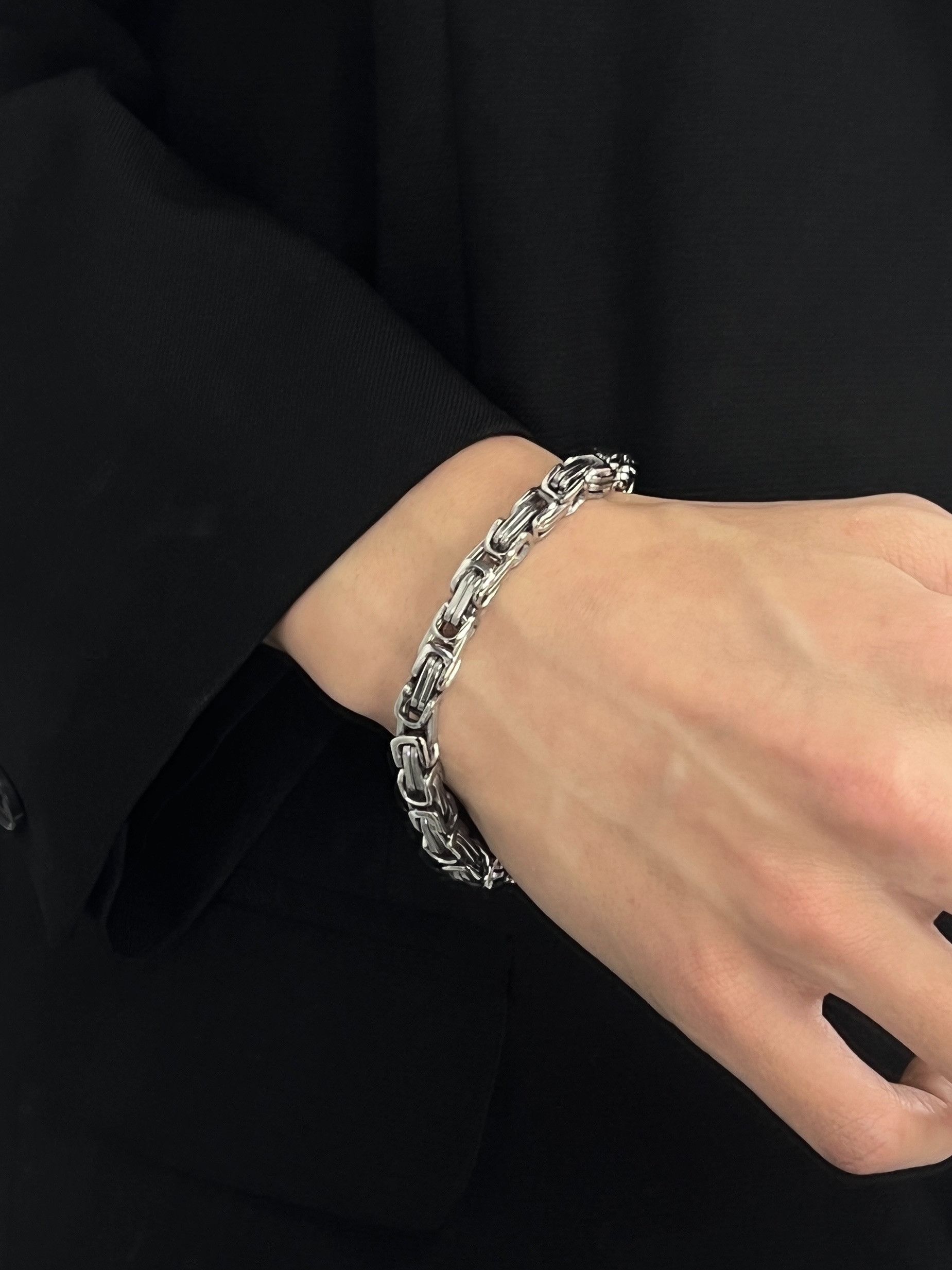 Jewelry × Vintage Simple silver men's titanium steel bracelet Size ONE SIZE - 1 Thumbnail