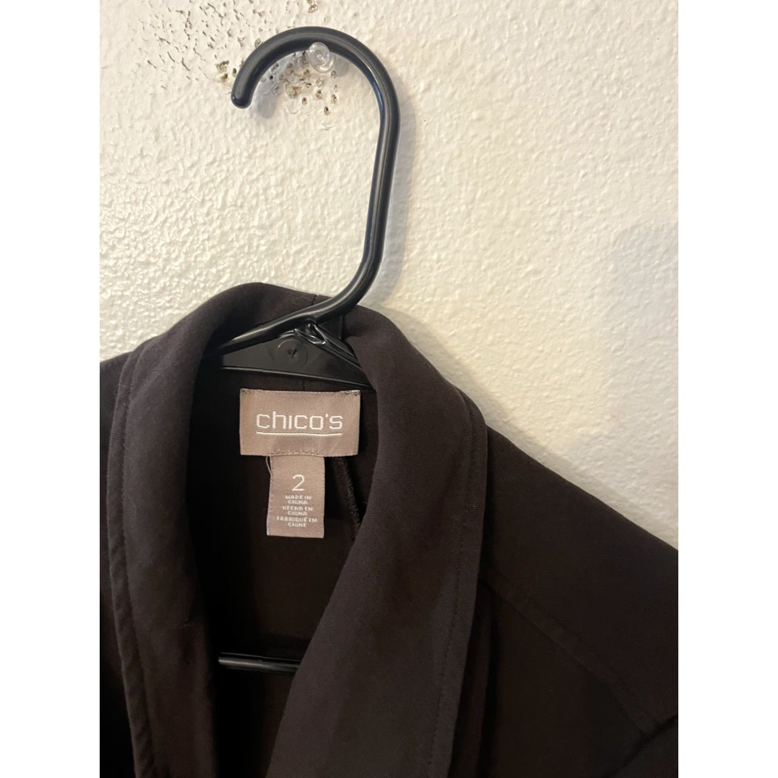 Vintage Chicos Blazer Women Small 2 Coco Brown Long Slv Chest Crossover Pocket EUC Size XS / US 0-2 / IT 36-38 - 2 Thumbnail