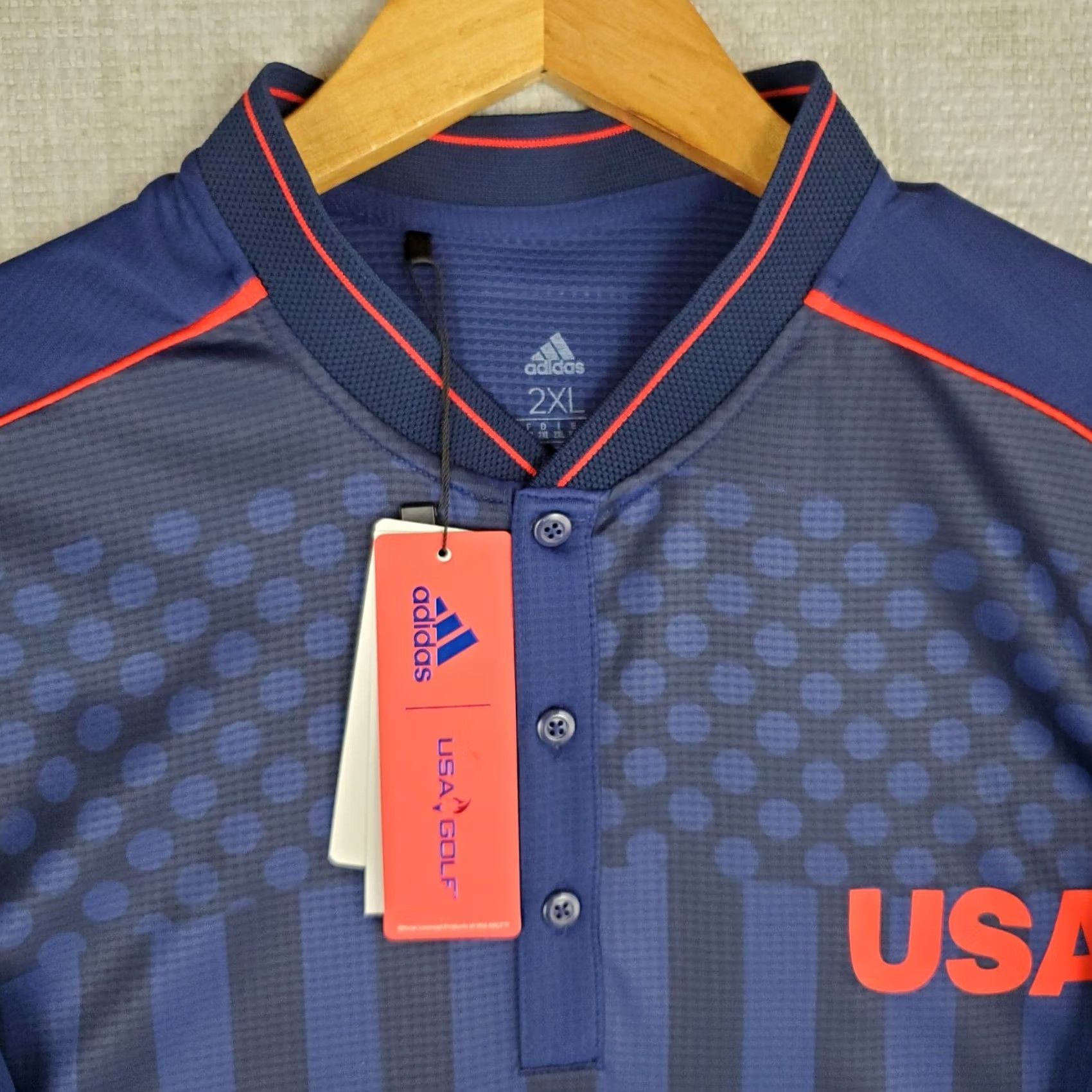 Adidas VINTAGE Adidas USA Golf Henley Polo Shirt 2XL Mens Blue NWT Size US XXL / EU 58 / 5 - 5 Thumbnail
