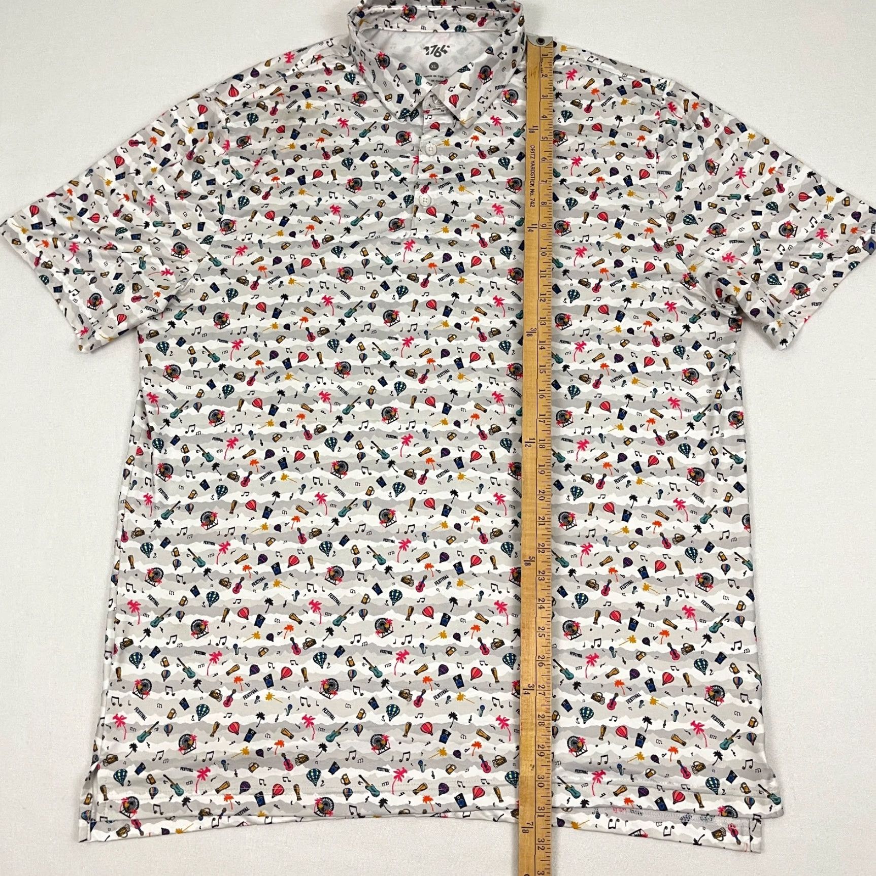 Vintage 1764 Golf Polo Shirt Mens XL White Festival Beer Music Party Active Performance Size US XL / EU 56 / 4 - 4 Thumbnail
