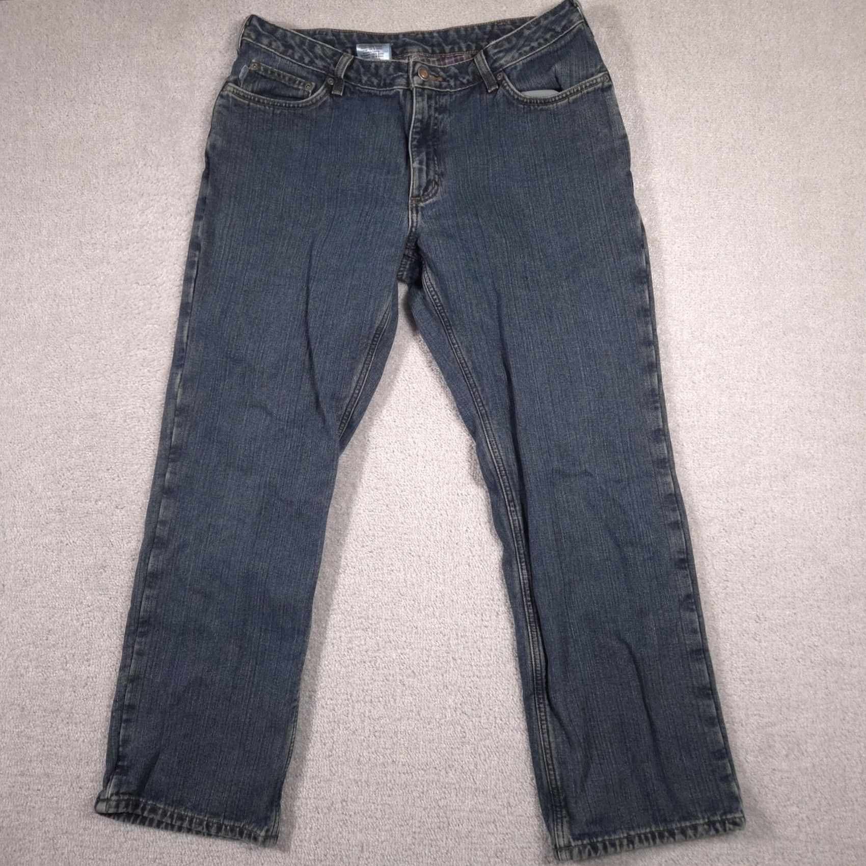 Carhartt Carhartt Jeans Womens 12x30 Blue Relaxed Fit Flannel Lined Straight Denim Pants Size 34" / US 12 / IT 48 - 2 Thumbnail