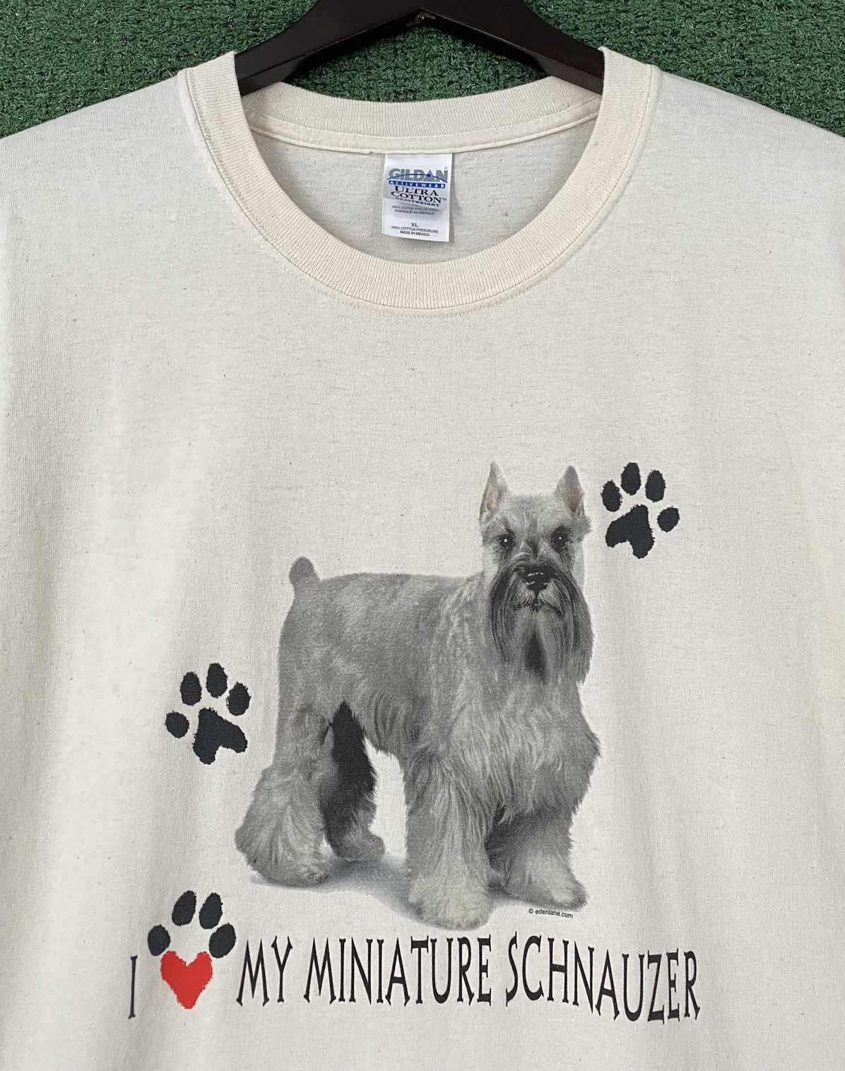 Gildan Vintage 90’s I Love My Miniature Schnauzer Dog T-Shirt Women Size XL / US 12-14 / IT 48-50 - 2 Thumbnail