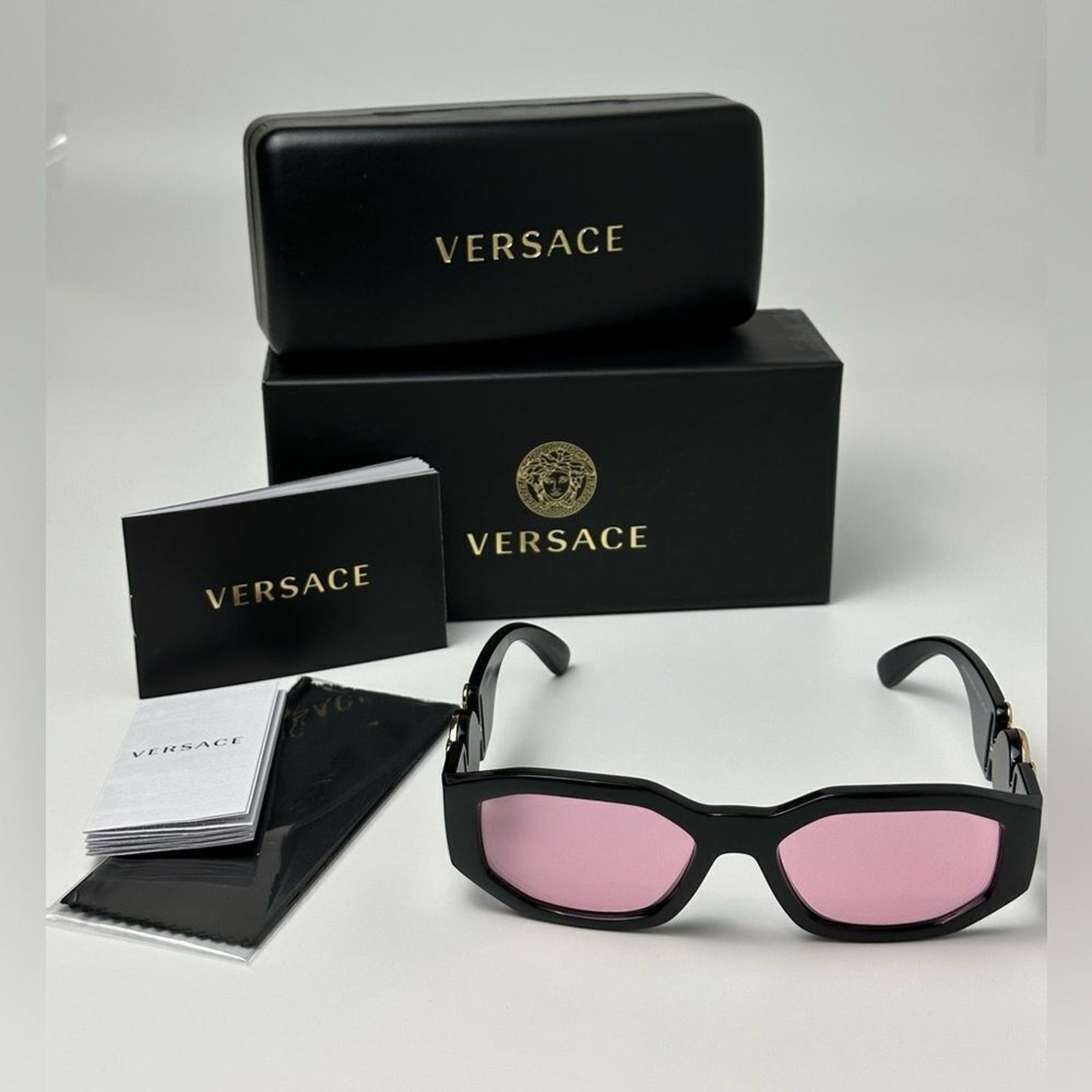 Versace BRAND NEW VERSACE VE4361 GB1/84 Black Pink Unisex Sunglasses Size ONE SIZE - 10 Thumbnail