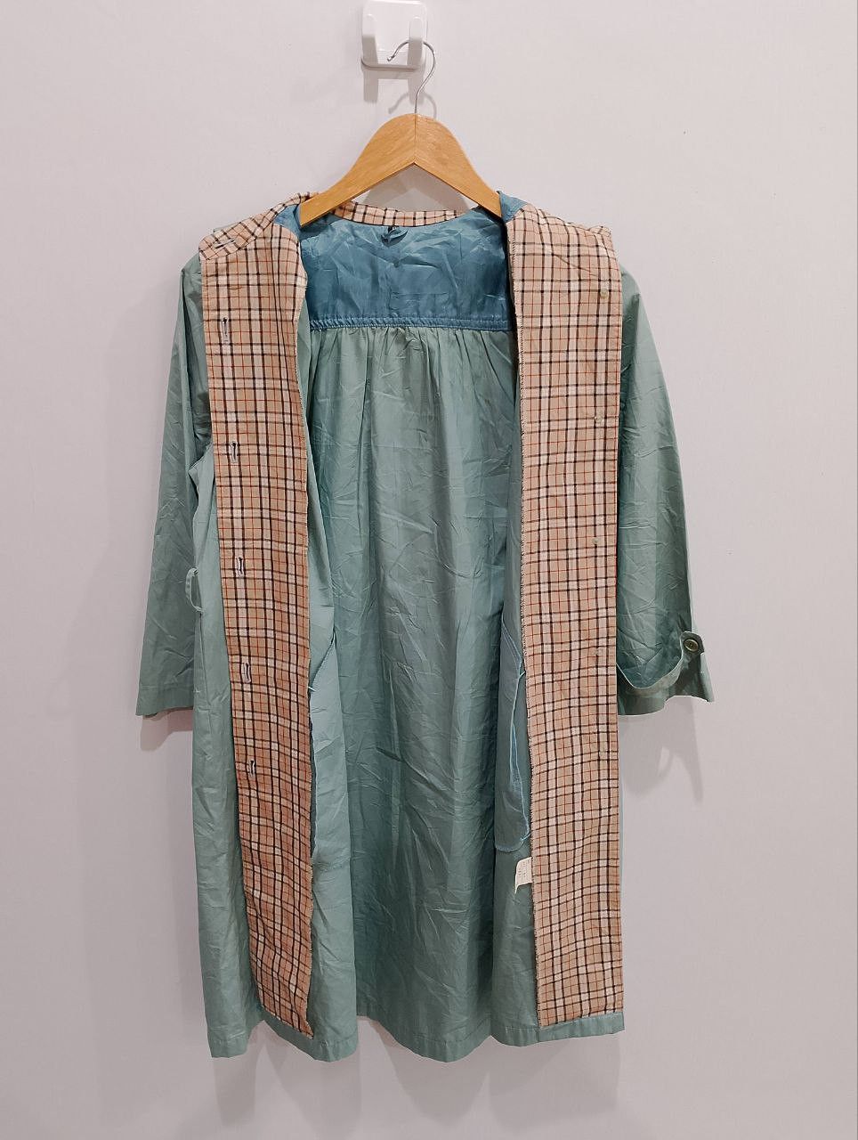 Japanese Brand Vintage Japanese Designer Checkered Light Trench Coats Size L / US 10 / IT 46 - 3 Thumbnail