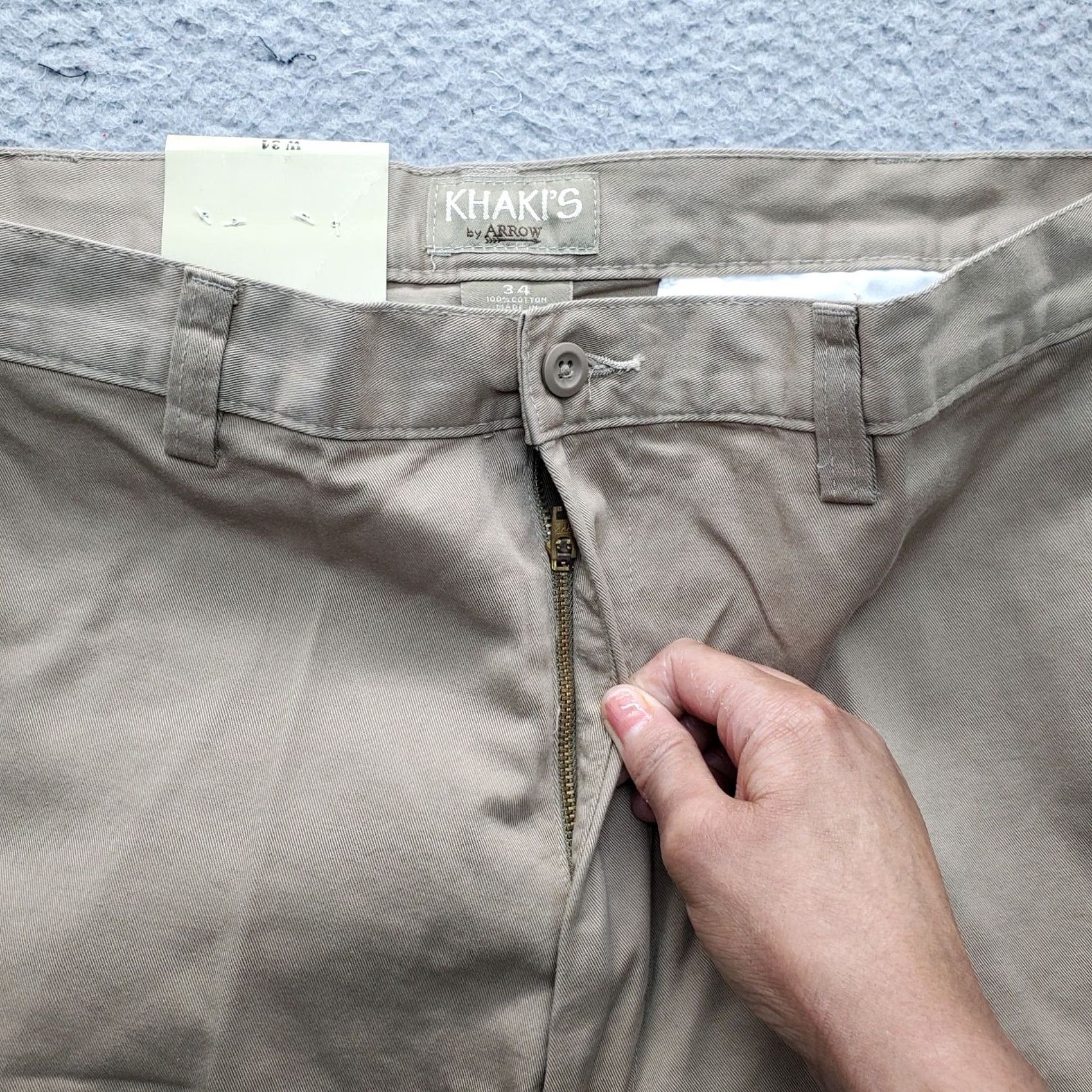Arrow Arrow Mens Khakis Shorts 34W Brown Classic Chino Casual Comfortable Charcoal Wash Mens Size 34 Brown Khakis Shorts Arrow Size US 34 / EU 50 - 6 Thumbnail