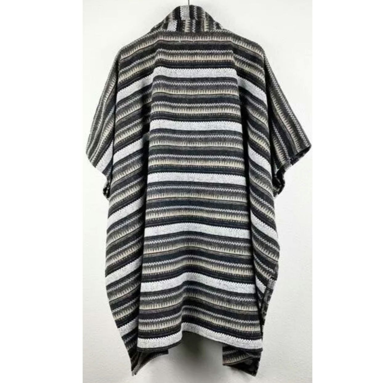 Free People New FREE PEOPLE X Jackson Stripe Oversized Poncho $148 OS Size ONE SIZE - 4 Thumbnail