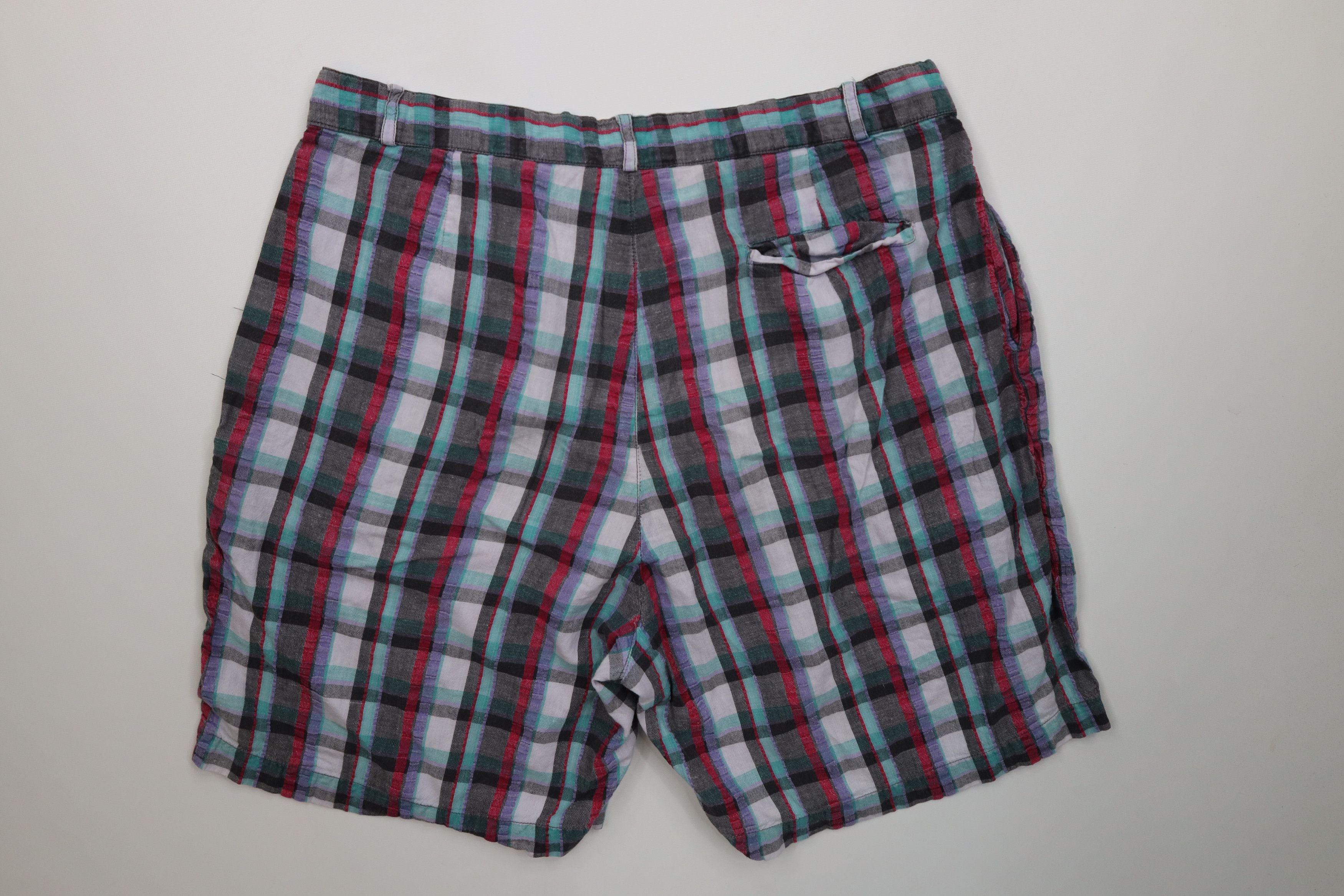 Vintage Vintage 90s IOU Madras Plaid Seersucker Chino Shorts Cotton Size US 30 / EU 46 - 10 Thumbnail