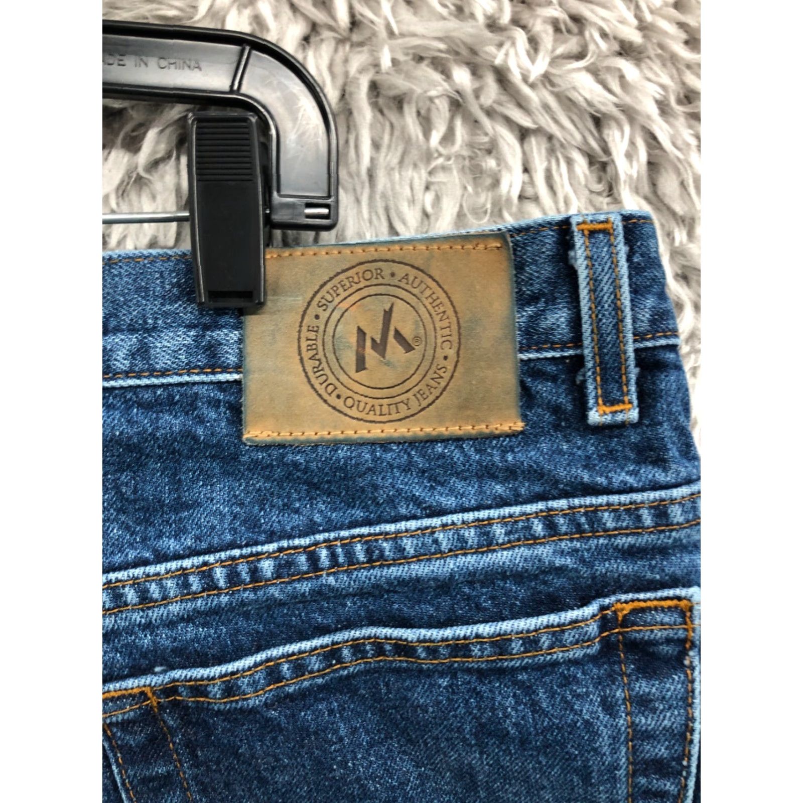 Vintage Members Mark Jeans 42x30 Mens Mid Rise Straight Leg Medium Wash Blue Denim Shirt? Size US 42 / EU 58 - 6 Thumbnail