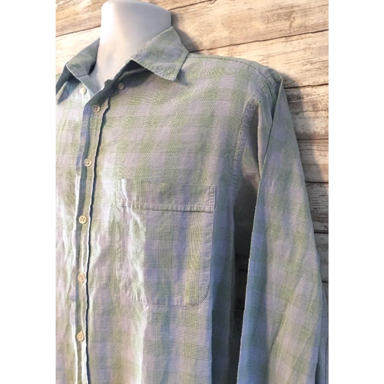 Vintage VINTAGE Stephans Brothers London Made In Ireland LS Plaid Shirt Mens 15 3/4 Blue And Green Long Sleeve Button-Front Mens Size US M / EU 48-50 / 2 - 2 Thumbnail