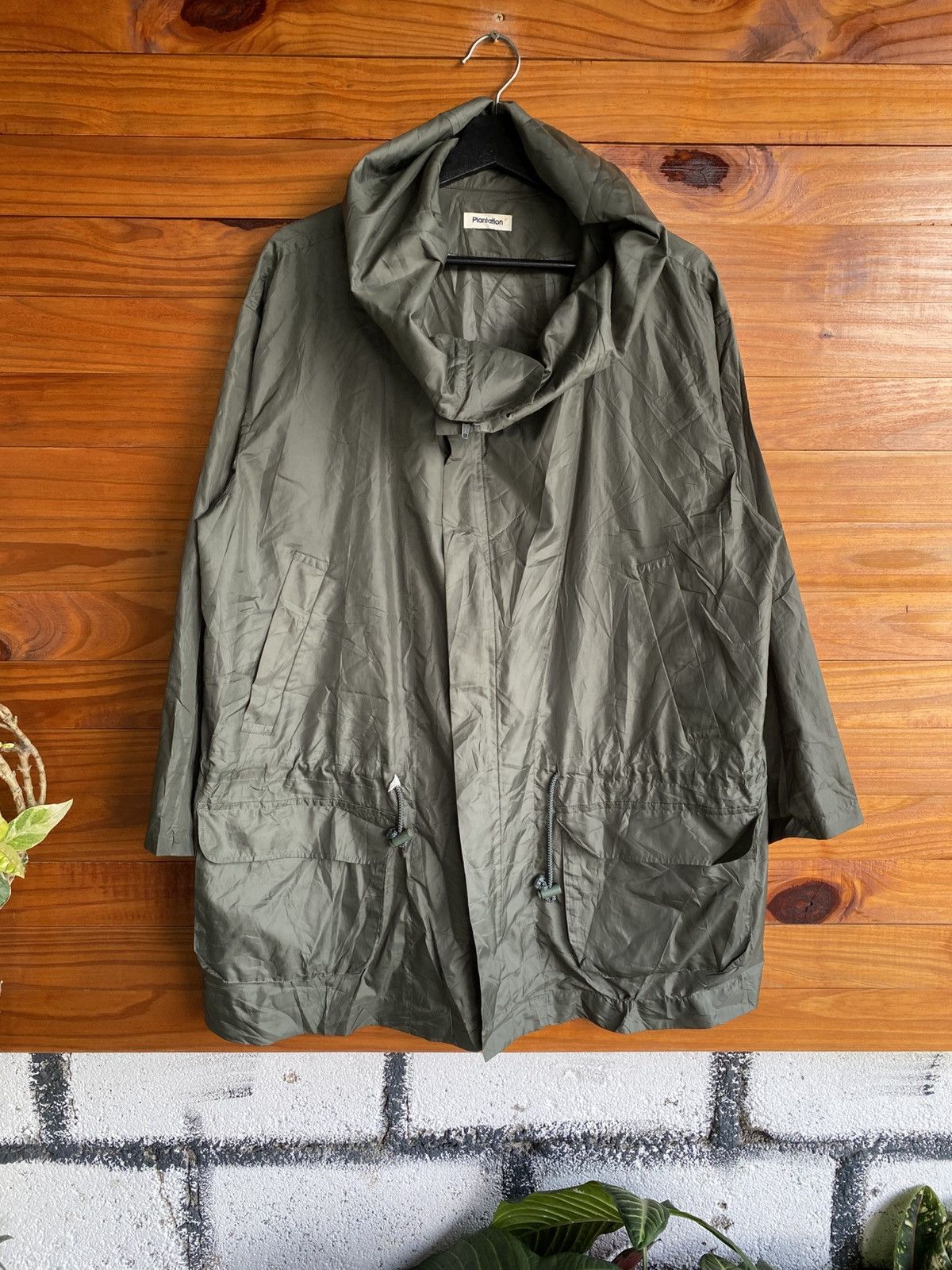 Issey Miyake Plantation Issey Miyake Olive Green Hooded Nylon Minimalist Size US M / EU 48-50 / 2 - 3 Thumbnail