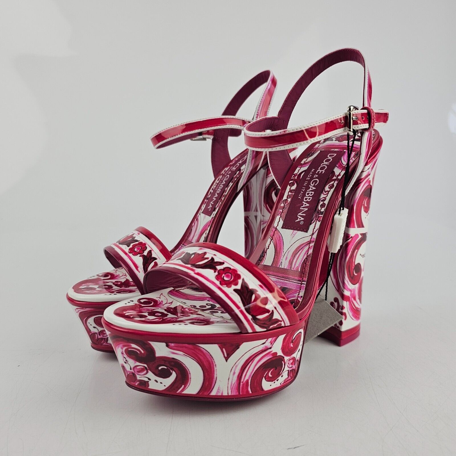 image of Dolce Gabbana Dolce&gabbana Keira Maiolica 105M Heel Shoesed Sandals New in Pink, Women's (Size 9)