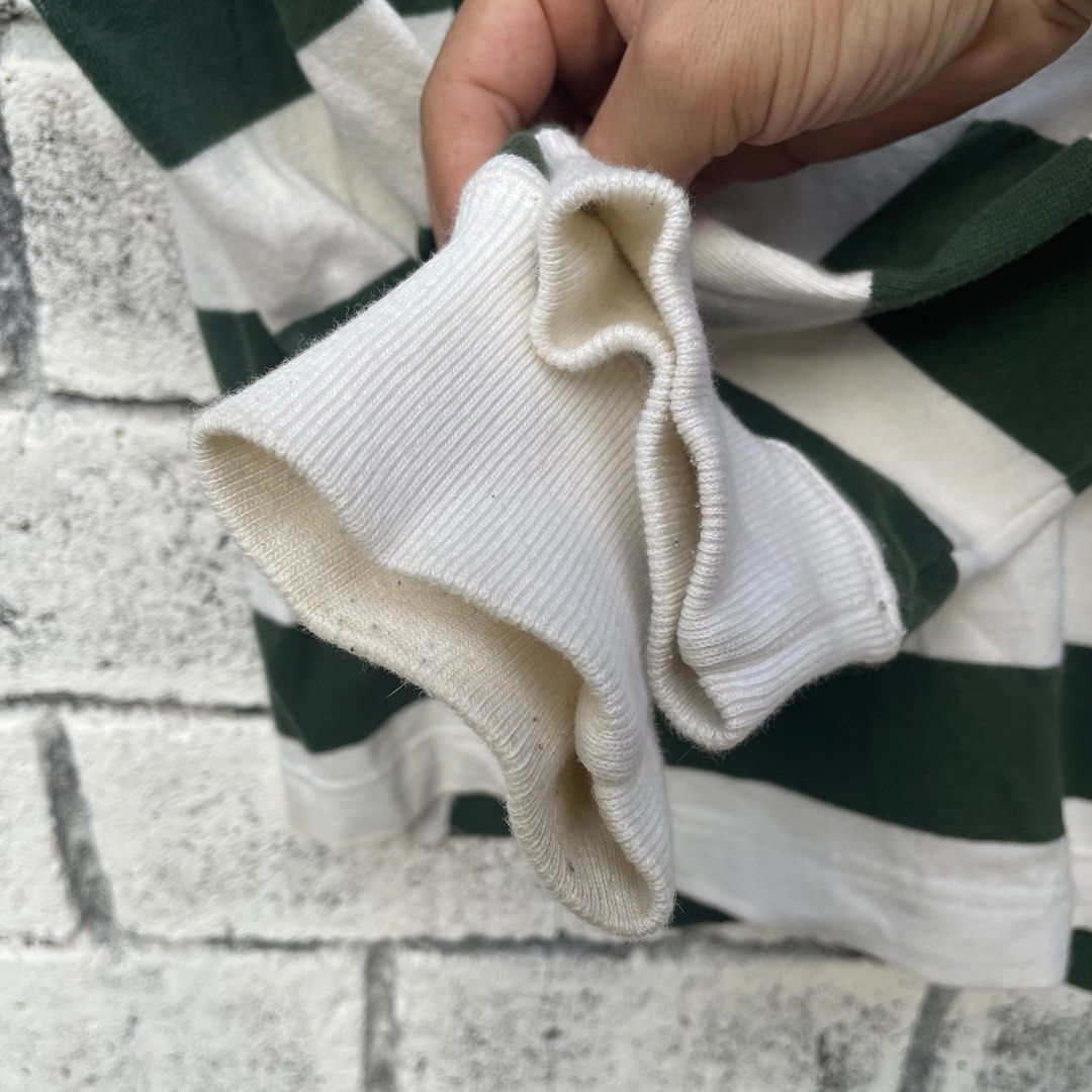 Gap Size M GAP LS Rugby Shirt in Green / White Pit 21.5 Size US M / EU 48-50 / 2 - 5 Thumbnail