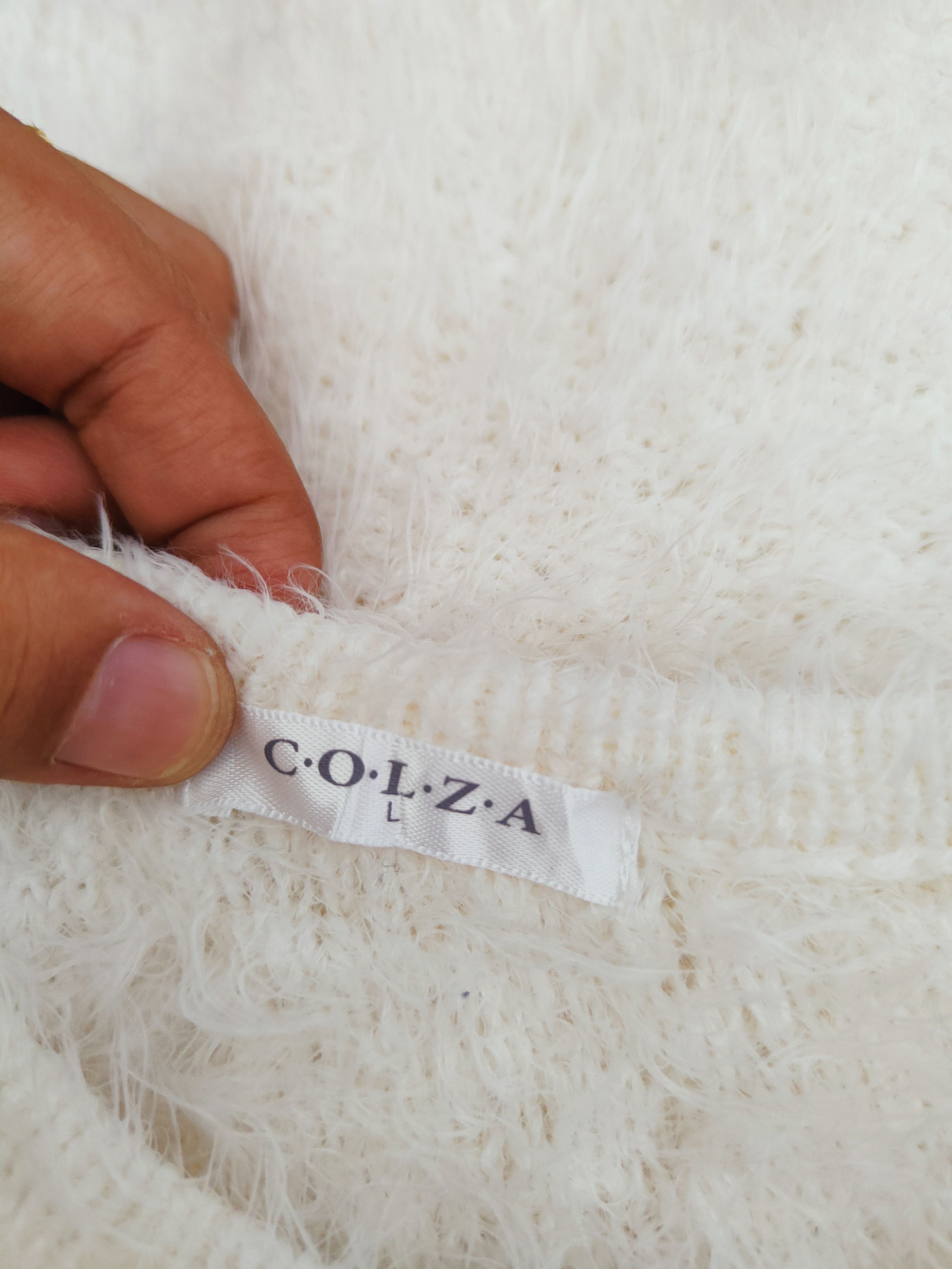 Japanese Brand × Vintage C.o.l.z.a Cream Fur Mohair Knitwear Cardigan Size L / US 10 / IT 46 - 13 Thumbnail
