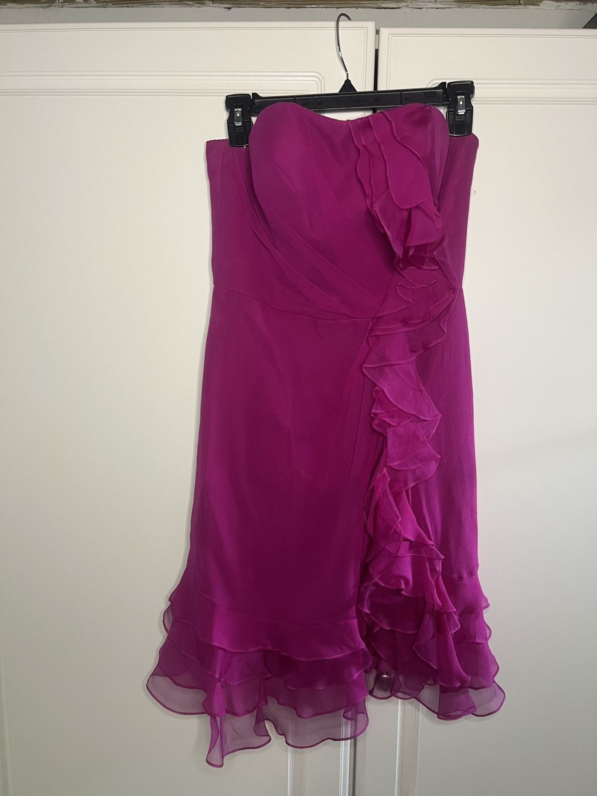 Vintage Y2K 100% Silk Ruffle Cocktail Dress Size XS / US 0-2 / IT 36-38 - 2 Thumbnail