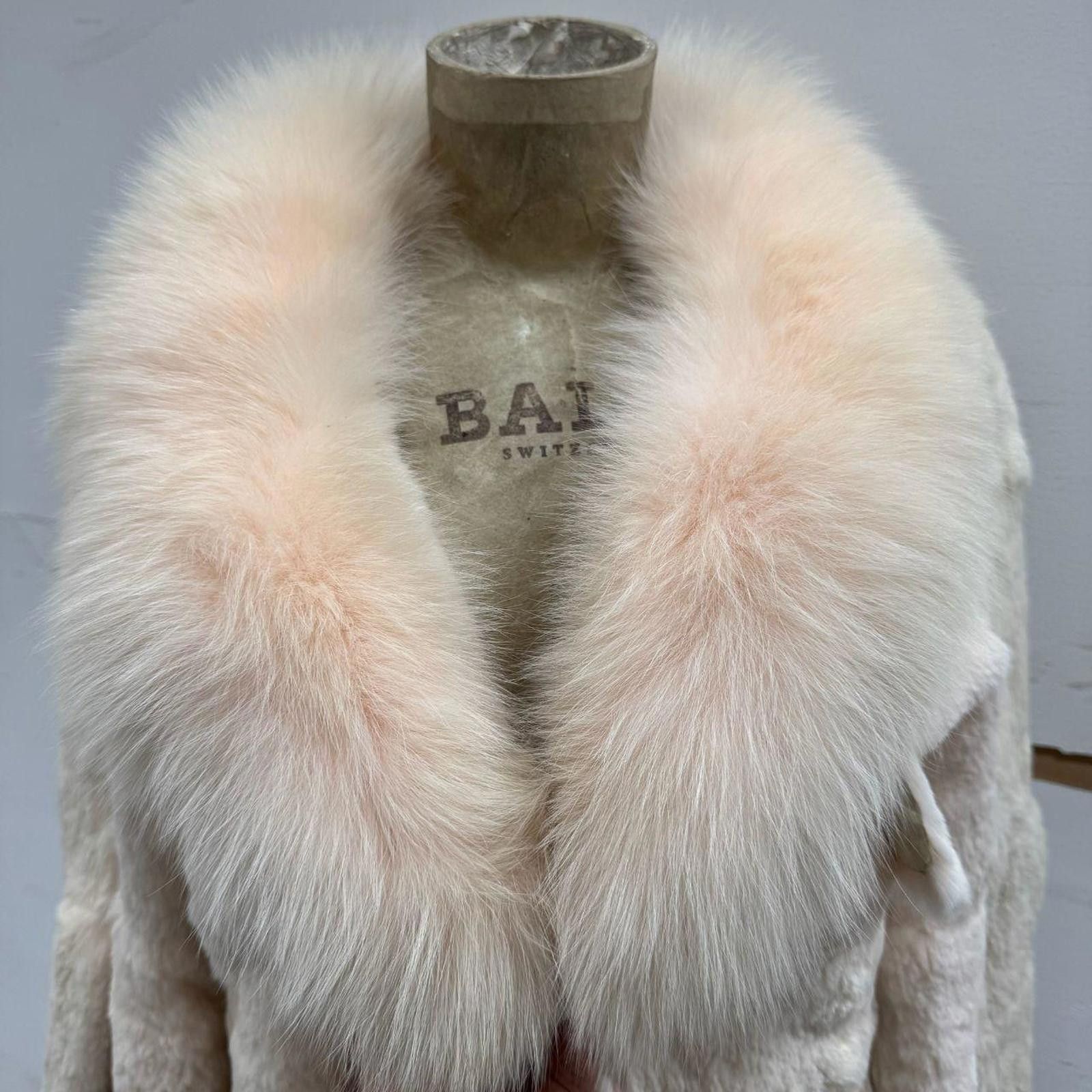 Other Vintage Y2K Pale Pink Rabbit & Fox Fur Jacket Size S / US 4 / IT 40 - 4 Thumbnail