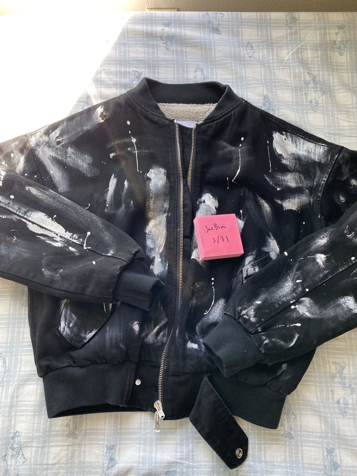 image of For Fast Fame Inc For Fast Fame Denim Sherpa Bomber Jacket S in Black, Men's (Size Small)