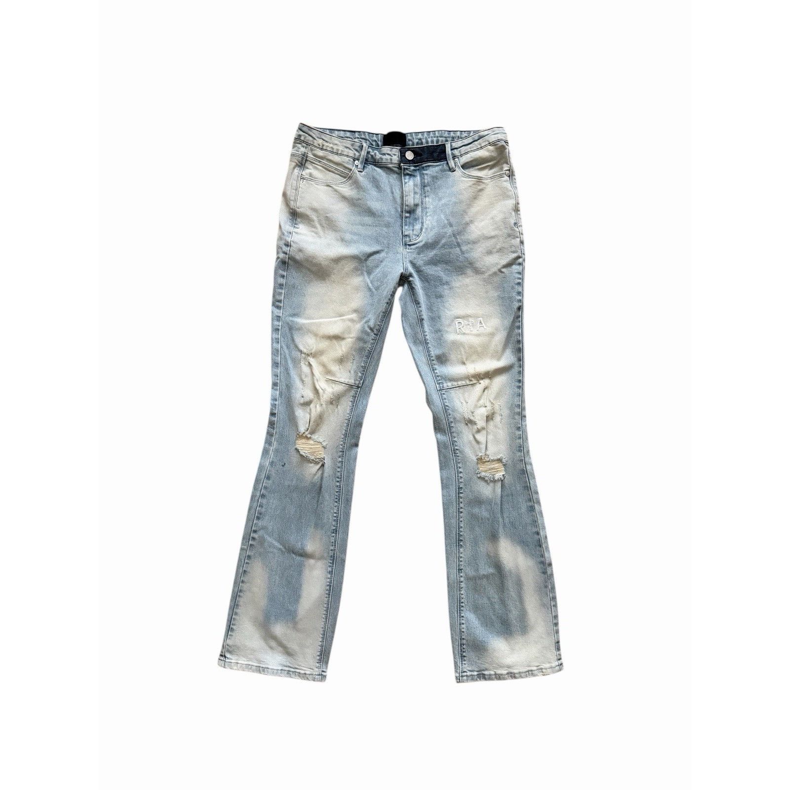 Rta RtA Mens Strikethrough Jeans Bootcut Blue Cloud Size 32/32 Size US 32 / EU 48 - 1 Thumbnail