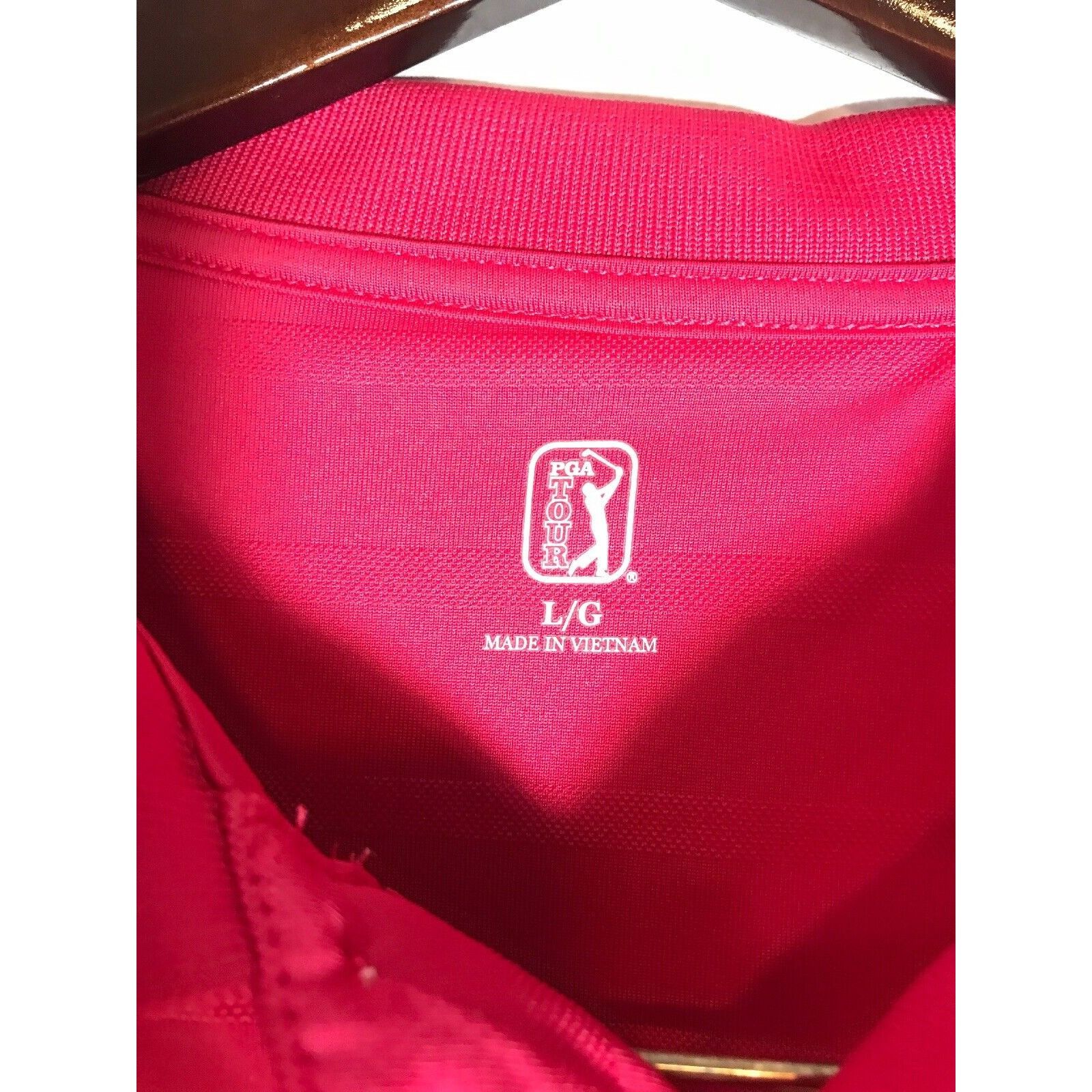 PGA Tour Large PGA Tour Dark Pink Men's Polo Shirt Golf Short Shirt S Size US L / EU 52-54 / 3 - 5 Thumbnail