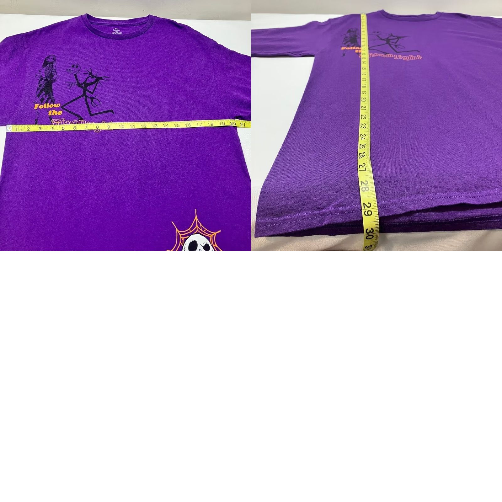 Disney Nightmare Before Christmas Disney Follow The Moonlight T Shirt Long Sleeve L Purple Mens Size US L / EU 52-54 / 3 - 8 Thumbnail