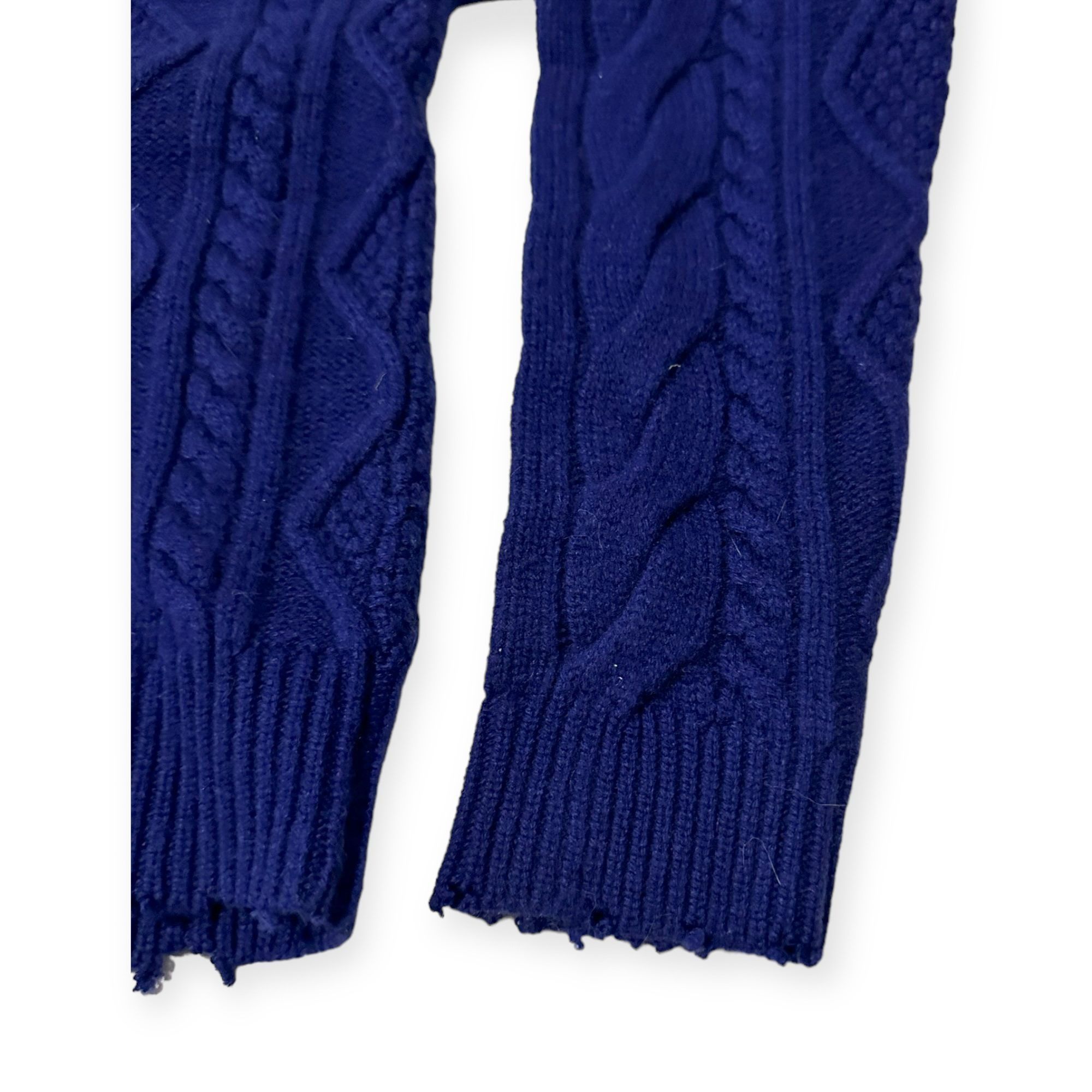 Rta RtA Zane Reverse V-Neck Cable Knit Sweater, Blue, Size S, N Size S / US 4 / IT 40 - 15 Thumbnail