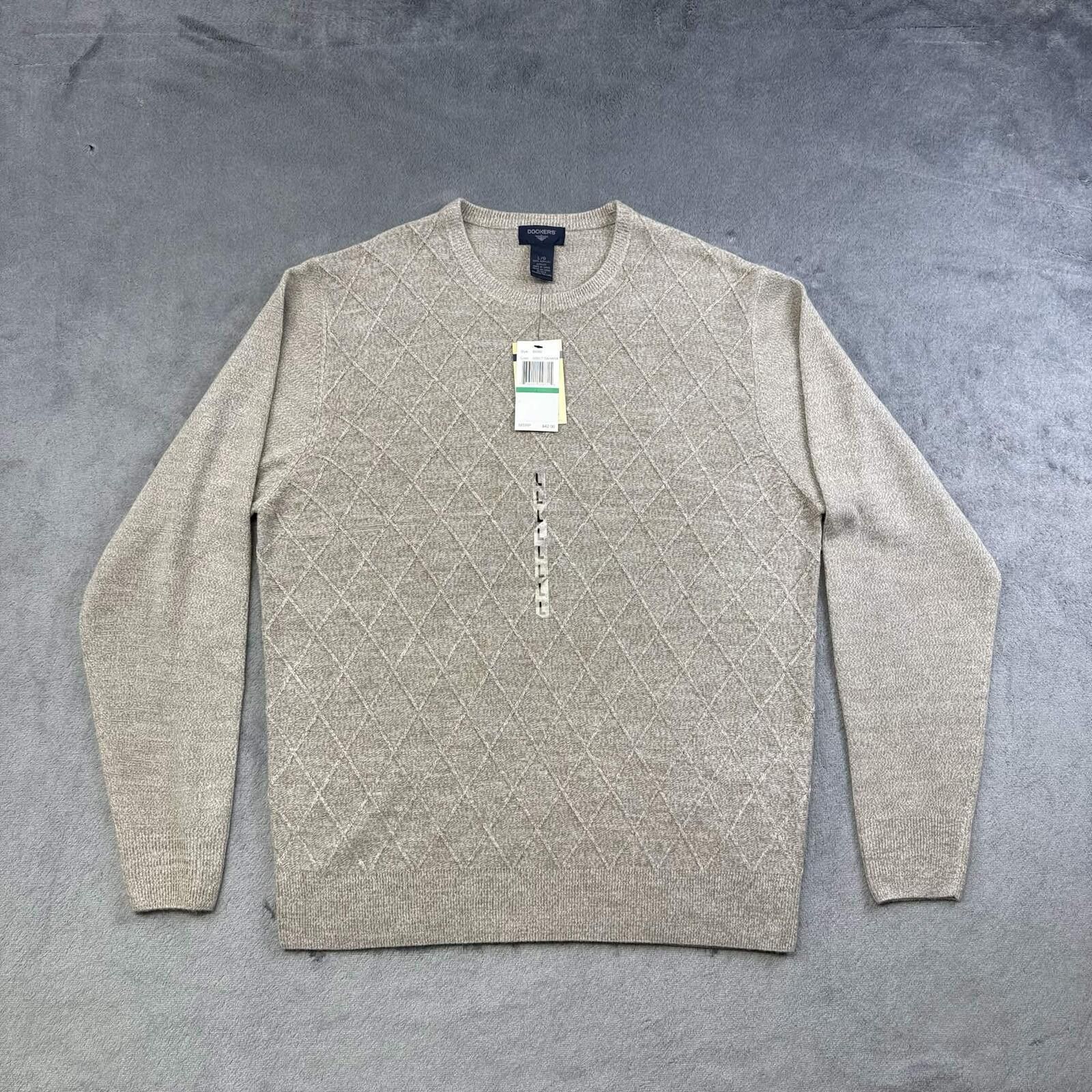 Dockers Dockers Men's Diamond Pattren Crewneck Sweater Size US L / EU 52-54 / 3 - 1 Thumbnail